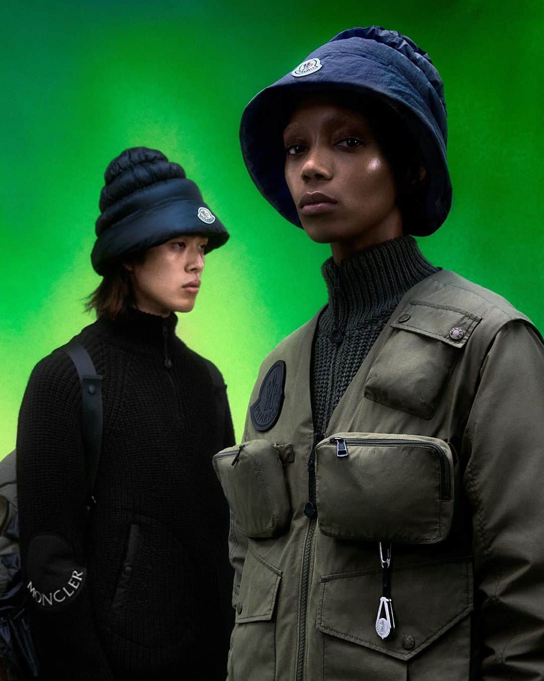 のインスタグラム：「The Art of Terrain. Mastered. @pharrell provides a pocket for every eventuality in a collection that masters utility and the great outdoors.   Explore the glamping-inspired Moncler x Pharrell Williams collection now on moncler.com.   #MONCLERPHARRELLWILLIAMS  #MONCLERGENIUS」