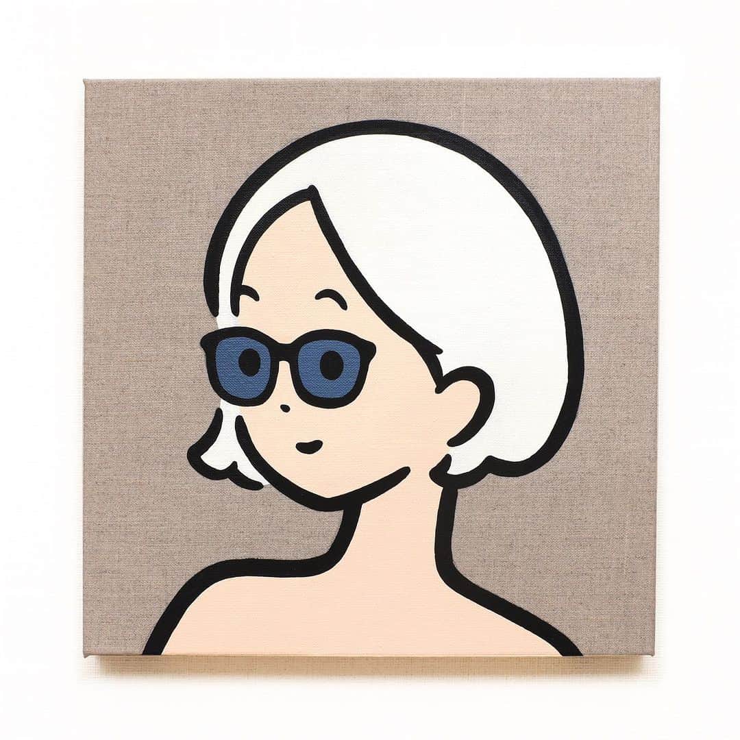 白根ゆたんぽのインスタグラム：「simple portrait # 11 Acrylic on canvas 300 x 300 mm  <The exhibition has ended thank you♡>  “SLIDE” - Shirane Yutanpo Solo Exhibition  日期 / Date：2023/09/08 - 09/24 時間 / Time：14:00 - 20:00 (週一公休 / Close on every Monday) 地點 / Add：The Little Hut - 台北市敦化南路一段161巷73號 / No.73, Lane 161, Sec. 1, Dun Hua S. Rd., Taipei  inquiry→ @thelittlehutco」