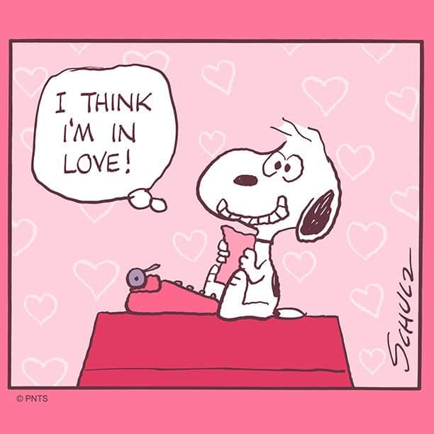 スヌーピーのインスタグラム：「A dog in love」