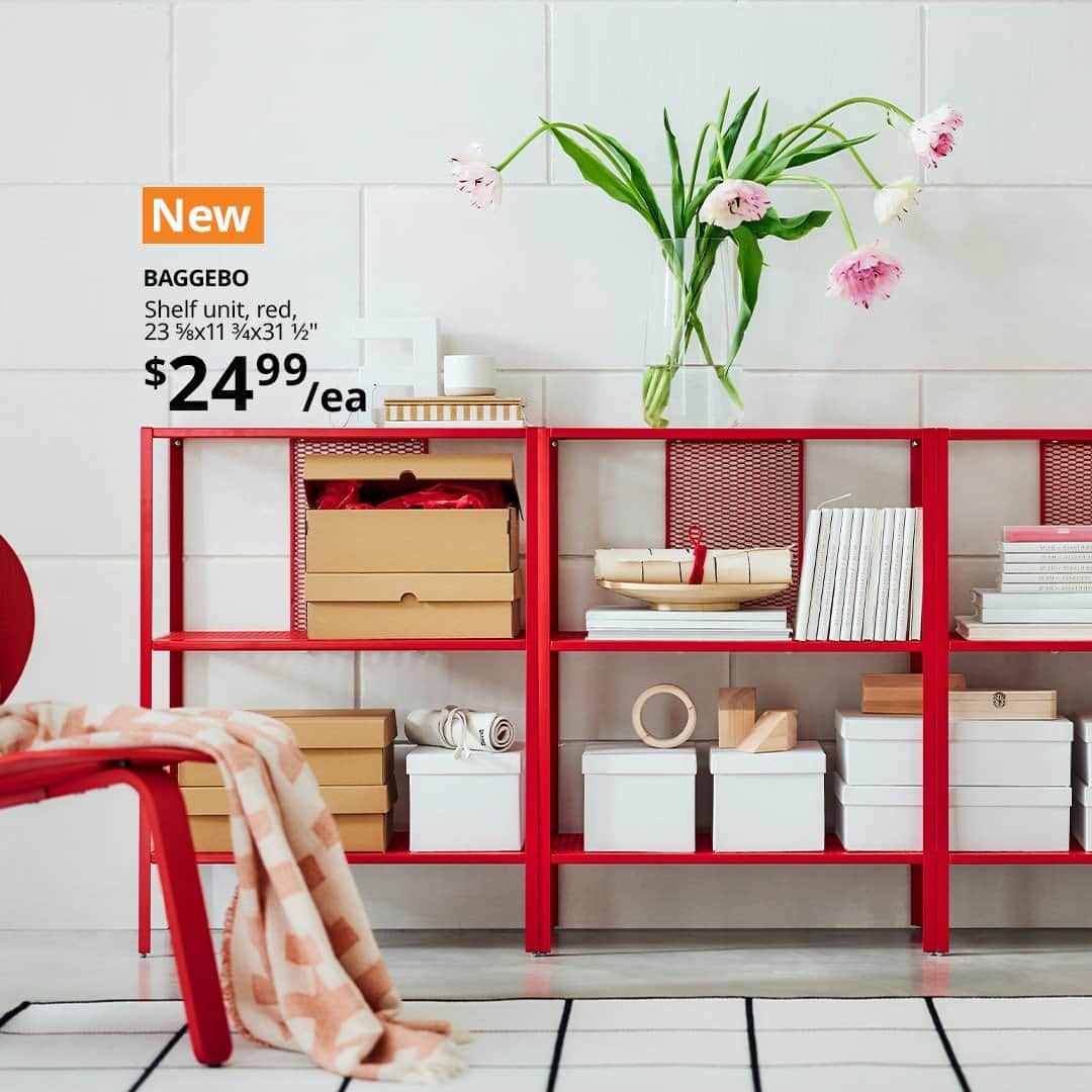 IKEA USAのインスタグラム：「Send the clutter packing and make more room for you this fall! From extra storage to a pop of color to show off your favorites, we’ll help you maximize any space and any budget. Learn more at the link in bio.」