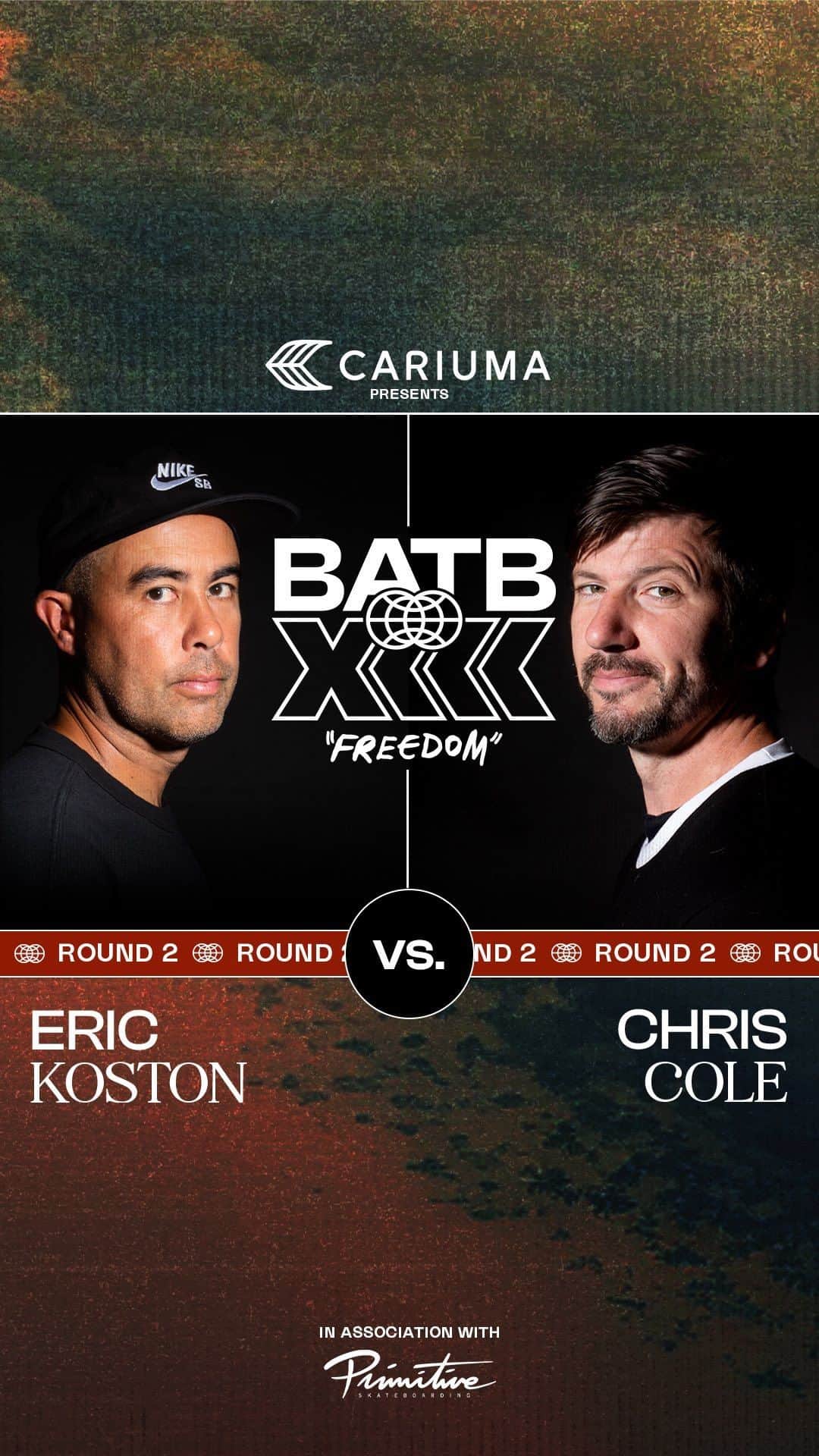 The Berricsのインスタグラム：「@chriscobracole might have some daggers up his sleeve, but @erickoston has an ace in the hole and he’s not afraid to use him. @carlosribeiro91 coaches Koston with a little bit of extra help against the BATB 2 Champion in Round 2 of BATB 13 Freedom, presented by @cariumaskateboarding   Hit the link in bio to watch @erickoston vs @chriscobracole in Round 2 now playing on TheBerrics.com #skateboardingisfun #berrics #batb13   *Autographed Eric Koston and Chris Cole Round 2 BATB 13: Freedom Finals Night Ticket Boards are available now in The @berricscanteen ! @cariumaskateboarding @primitiveskate」