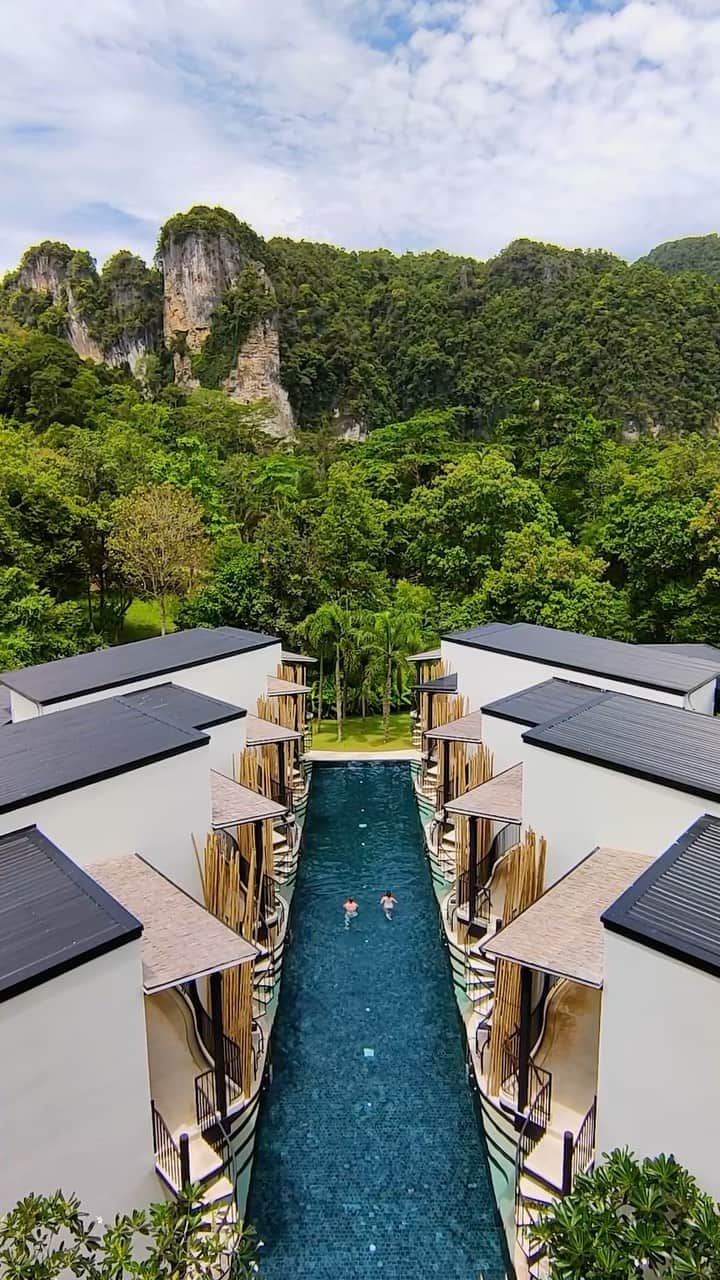 BEAUTIFUL HOTELSのインスタグラム：「@chardichard takes you to paradise at The Pavilions Anana in Krabi, Thailand! ☀️ Relax in luxury villas, sip cocktails by the pool, and indulge in spa treatments. 🍹  Did you know that Krabi is home to the stunning Railay Beach, known for its breathtaking limestone cliffs? 🌊 These towering rock formations make it a world-famous destination for rock-climbing enthusiasts! 🧗‍♂️  📽 @chardichard 📍 @ananaecologicalresortkrabi, Krabi, Thailand 🎶 John Borleo - Pure Imagination」