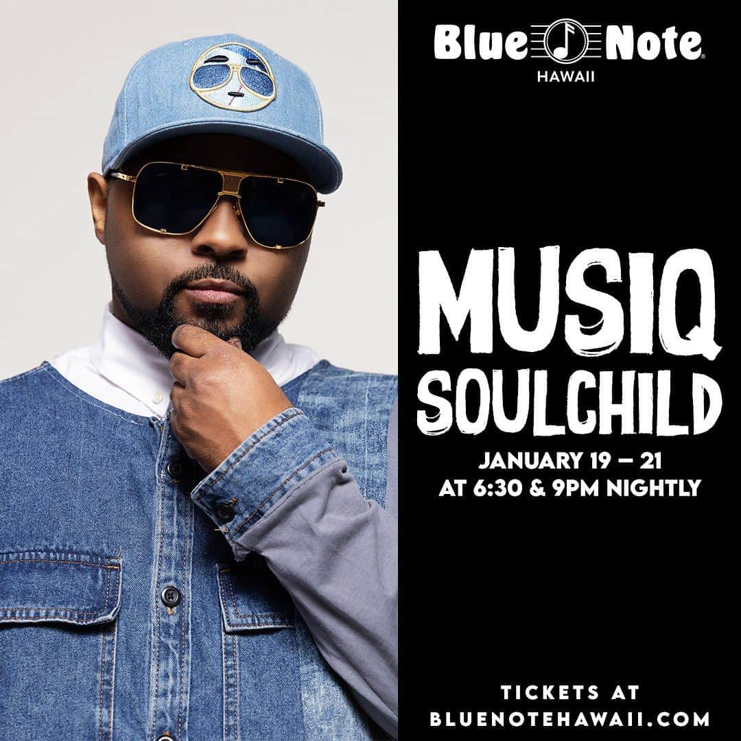 ミュージック・ソウルチャイルドのインスタグラム：「Hawaii   I’ll Be Live at @BlueNoteHawaii January 19th - 21st 2024  Ticket Link Above  #Hawaii #BlueNoteHawaii #MusiqSoulchild」