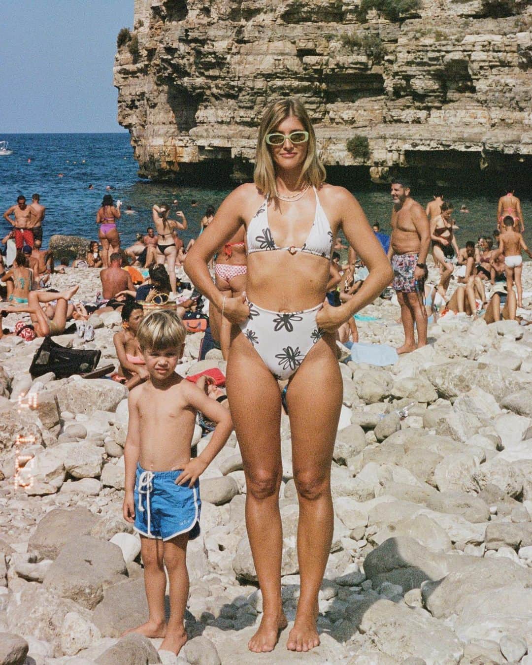 エリー・バレンのインスタグラム：「Some of my favourite Italy moments in our flora print swim +  clothing ~ which picture is your fav? 😍❣️ PS thank you for continuing to support my brand  @thewholesomestore the flora shirt sold out ❤️‍🔥❤️‍🔥   #italy #polignano」