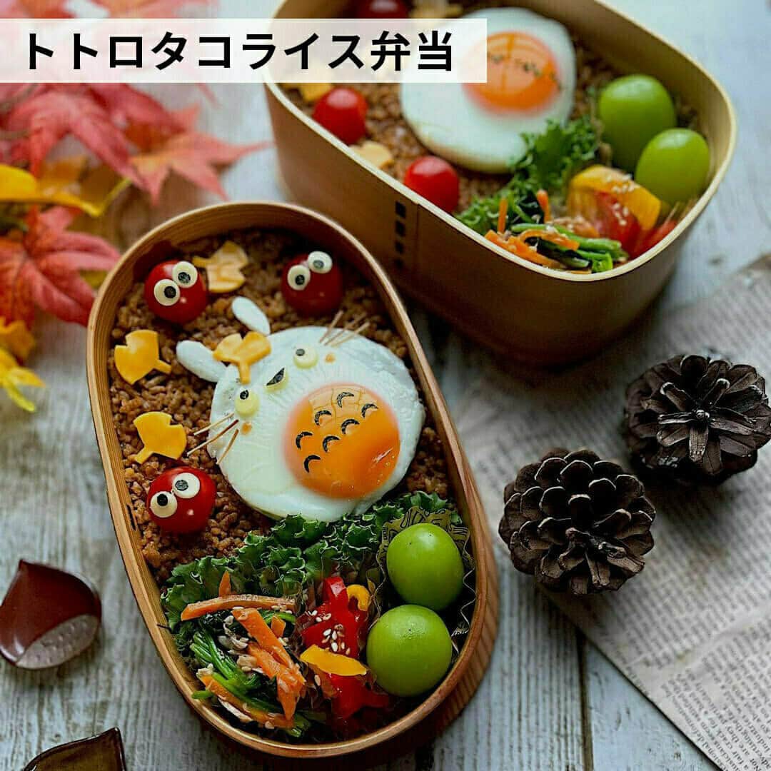 おうちごはん編集部さんのインスタグラム写真 - (おうちごはん編集部Instagram)「【秋満載！かわいすぎる #秋弁当 5選】  やっと気温も少し下がって、秋らしい気配が漂いはじめましたね🍂 秋といえばおいしい食材がいっぱいですが、今回は秋を感じる #秋弁当 をピックアップしました😚  かわいすぎて見てるだけでもニヤけてきちゃう💕 参考にしたい秋満載のお弁当アイデアがいっぱいです。✨  ------------------  🍱たぬきおにぎり弁当 photo by @emi0296   🍱肉巻きおにぎりdeどんぐり photo by @hono1107  🍱そぼろお月見弁当 photo by @k_a_k_i__  🍱コスモス弁当 photo by @hono1107  🍱トトロタコライス弁当 photo by @hono1107  ------------------  ◆ #おうちごはんLover を付けて投稿するとおうちごはんの記事やこのアカウント、おうちごはん発信のトレンドリリースなどでご紹介させていただくことがございます。スタッフが毎日楽しくチェックしています♪  ［staff : まい姉］ ------------------  #おうちごはんLover #おうちごはんラバー #ouchigohanlover #ouchigohan #おうちごはん#おうち時間 #暮らしを楽しむ #bento #弁当 #お弁当 #oben365 #手作り弁当 #お弁当作り #オベンタグラム #デコ弁 #おべんとう #わっぱ弁当 #毎日お弁当」9月25日 6時00分 - ouchigohan.jp