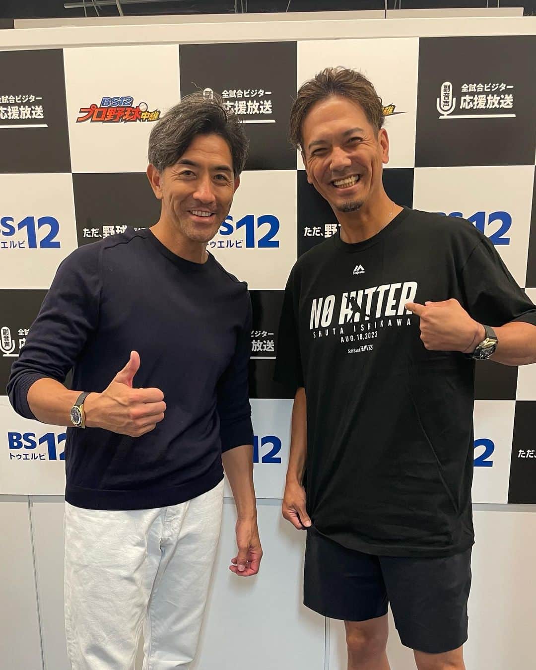 G.G.佐藤のインスタグラム：「ノーコンとエラーコンビです。 #ボールの制御ができない２人 #数々の死闘 #次はお酒呑みながら解説したい #Tシャツでめっちゃ煽ってくる」