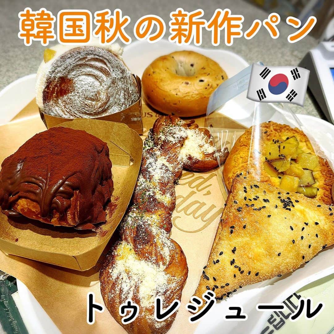 とぎもちさんのインスタグラム写真 - (とぎもちInstagram)「. 【韓国 🇰🇷KOREA】  韓国のパンチェーン トゥレジュール（뚜레쥬르）の 秋の味覚新メニュー🍞✨  栗、さつまいも秋が詰まった 美味しいパン達🍂💓  バターガーリッククァベギ ザクザクめちゃくちゃ美味しかった😍😍  YouTube（とぎもち）でこのモッパン動画上がってます♪  #トゥレジュール #韓国 #韓国パン #バターガーリッククァベギ #クァベギ #コグマパン #韓国限定 #뚜레쥬르 #진짜고구마소보로 #버터갈릭꽈배기 #とぎもちバターガーリッククァベギ #とぎもちトゥレジュール #とぎもちパン #とぎもちチョコパン」9月25日 12時39分 - togistagram