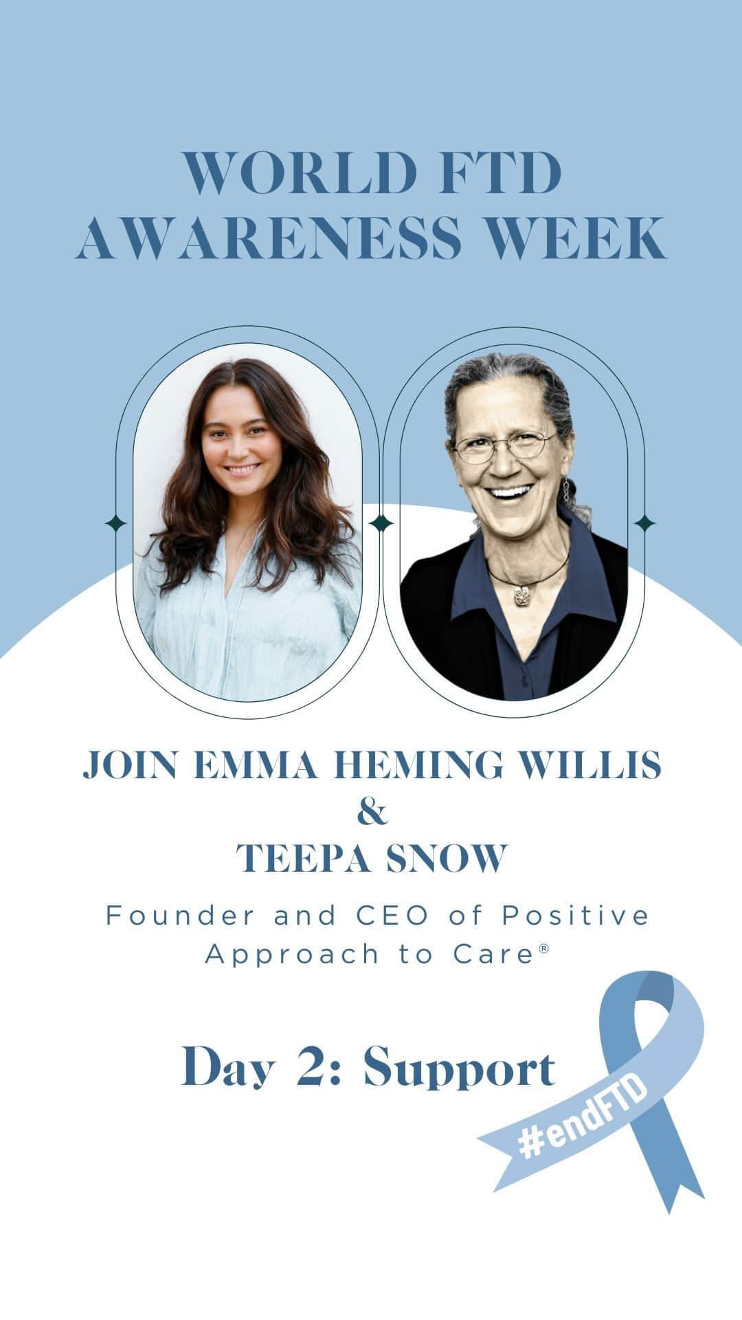 のインスタグラム：「The theme for Day 2 of World FTD Awareness Week is Support: Reach out to a caregiver or someone with FTD with a concrete form of support. @teepasnows_pac tells us ways our friends and family can help and so much more. Head to my link in bio to watch her full interview.  #worldftdawarenessweek #frontotemporaldementia #caregiving #icareaboutftd #wecareaboutftd #endftd @theaftd @worldftdunited」