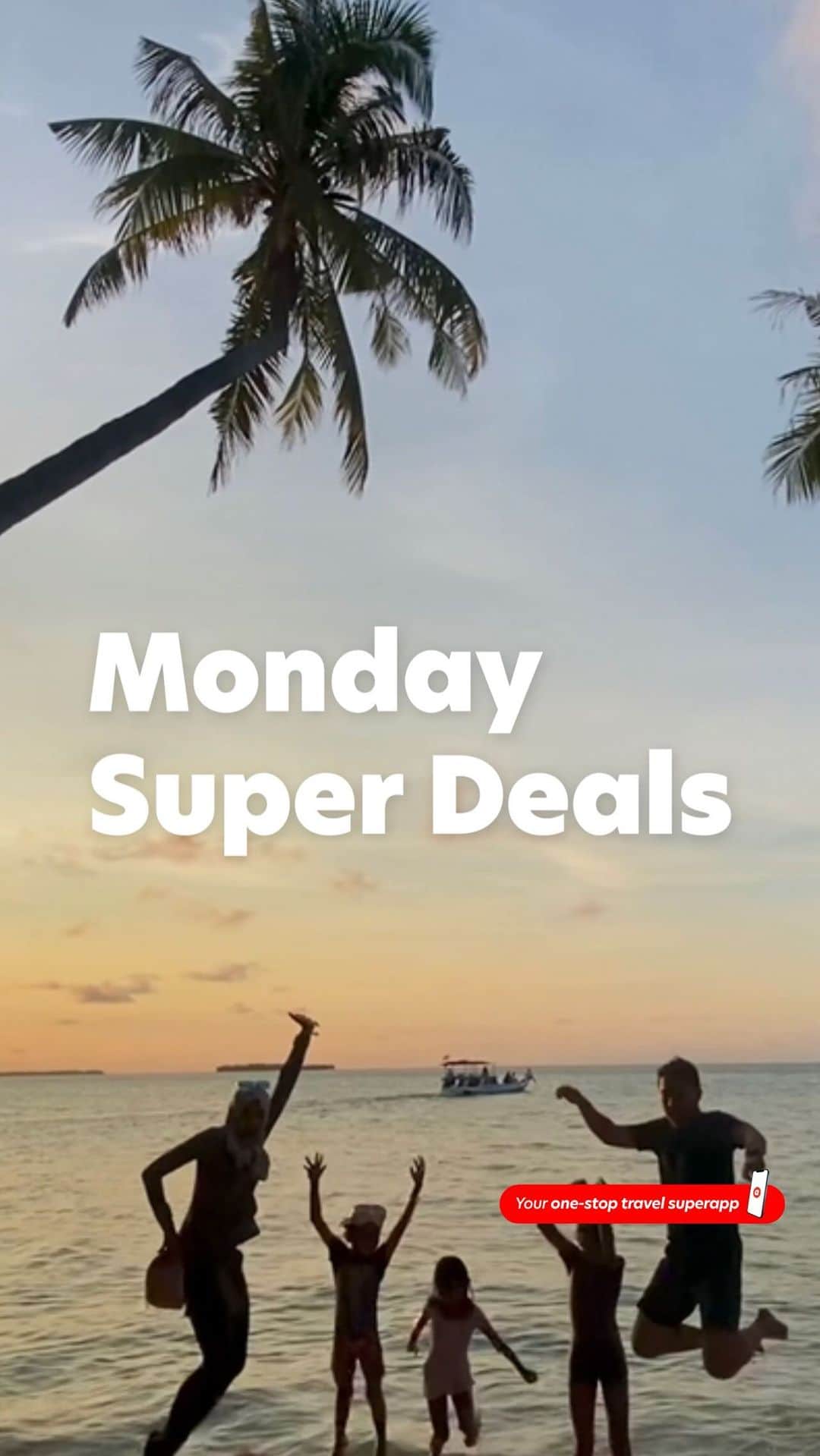 エアアジアのインスタグラム：「“🎶 It’s the last Monday of the month and we’ve got ‘em all, on the airasia Superapp, where adventure calls! 🌎📱✈️ 🏨 🚗 🛍️ 🥘  #onestoptravelsuperapp #exploretheworld #airasiamove #airasiasuperapp #mondaydeals」