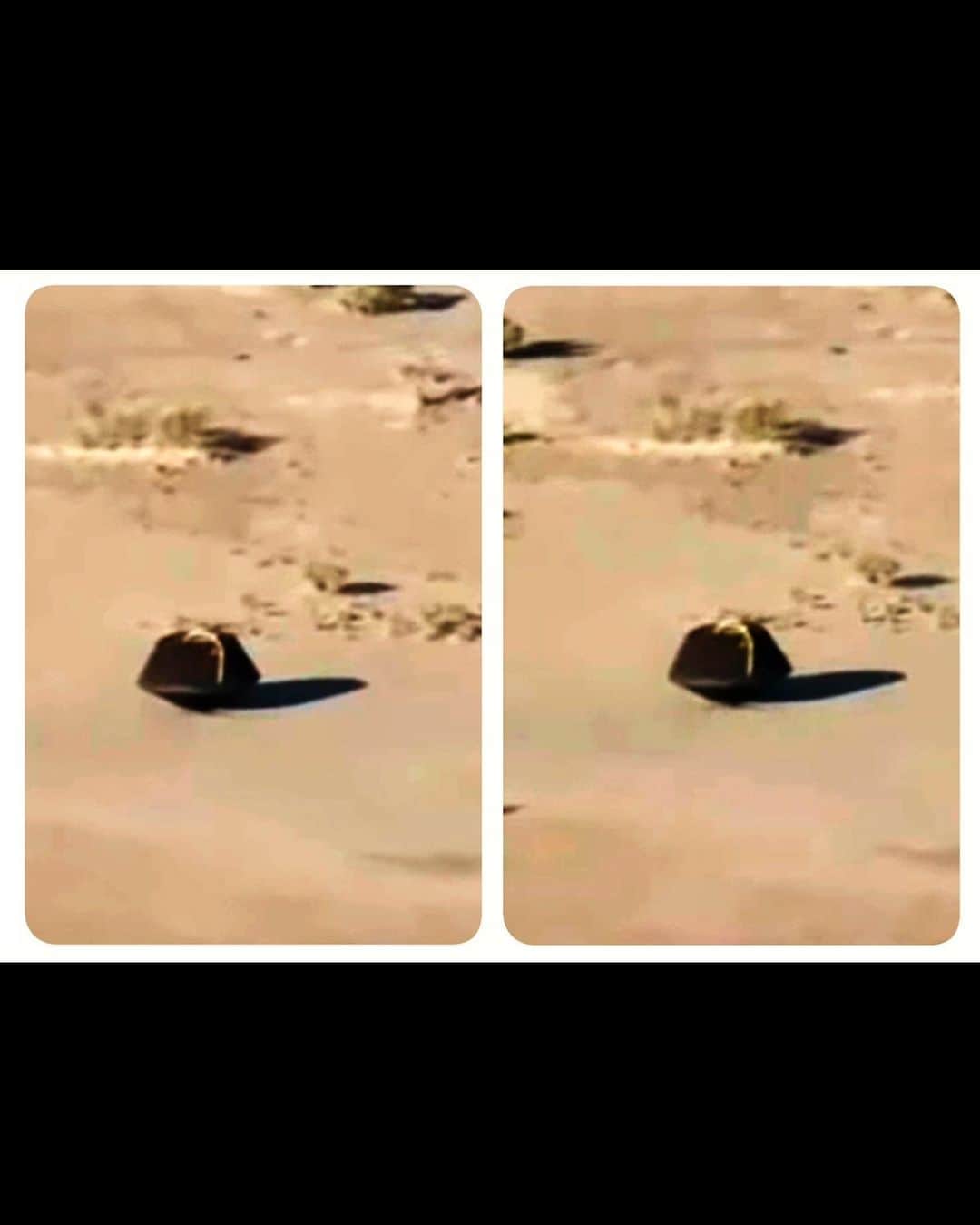 ブライアン・メイのインスタグラム：「And the Sample Return Capsule finally comes to rest back home on Earth. Sitting very alone in the middle of the Utah desert, its surface charred from its fiery transit through the atmosphere, it looks like a lost pet about to be joyfully reunited with its guardian.  But now, after a round trip of more than a billion miles, it holds in its belly the precious stones and dust it was sent to collect from asteroid BENNU.  An amazing feat by the whole OSIRIS REx team. 💥💥💥💥SWIPE for stereos parallel and cross-eyed - created today by Claudia Manzoni from the live transmitted data on NASA TV. Notice the parachute lying nearby - its job well done. Bri」