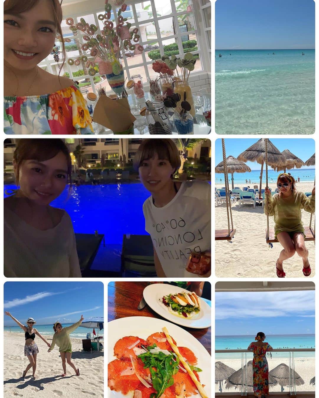 山脇千文美のインスタグラム：「メキシコ旅⑦ #ウィンダムオールトラカンクンホテル #オールインクルーシブ #海 #プライベートビーチ #ナイトプール」