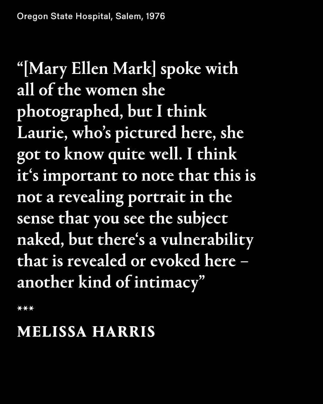 AnOther Magazineさんのインスタグラム写真 - (AnOther MagazineInstagram)「Upon entering @coberlin's latest exhibition, Mark Ellen Mark: Encounters, it’s obvious that from her earliest snapshots onwards, Mark had an unwavering, exceptional ability to capture moments and people at their essence ✨⁠ ⁠ As the career-spanning survey opens – the first of its kind for the American photographer – its curators #MelissaHarris and sophiagreiff speak to @daisyaecw to reveal the stories behind five of her most captivating works. Read the full stories at the link in bio 📲⁠ ⁠ 📸 © Mary Ellen Mark, Courtesy of @maryellenmarkfoundation and Howard Greenberg Gallery⁠ 1. Oregon State Hospital, Salem, Oregon, 1976⁠ 3. Contortionist with Sweety the Puppy, Raj Kamal Circus, Upleta, India 1989⁠ 5. Kissing in a bar, New York, 1977⁠ 7. Feminist demonstration, New York City, 1970⁠ 9. Tiny, Halloween, Seattle, Washington, 1983 ⁠」9月26日 2時01分 - anothermagazine