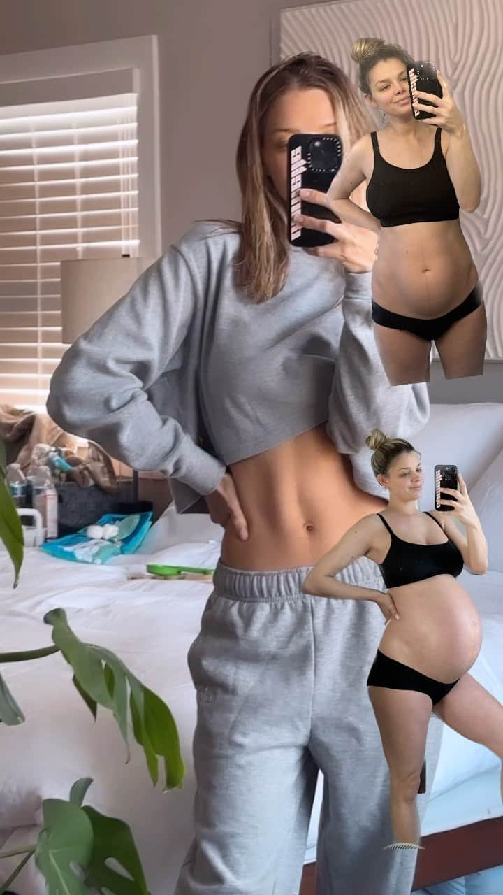 ダニエル・クヌッドソンのインスタグラム：「9 months postpartum 36 yrs Old💥 hello abs 🤩 On that @levelupbydk workout!!!! I GAINED 60 POUNDS during my pregnancy! I had a ROUGH pregnancy sick for all 9 months, I worked out 1-3 times a week with @levelupbydk pregnancy programs helping to keep my muscle memory for my recovery and getting my body back after a C-section and giving birth to my almost 10 pounds little boy😅!  Message LINK or DM for a special discount ❤️ #postpardumfitness #postpartum #pregnancy #prenatal」