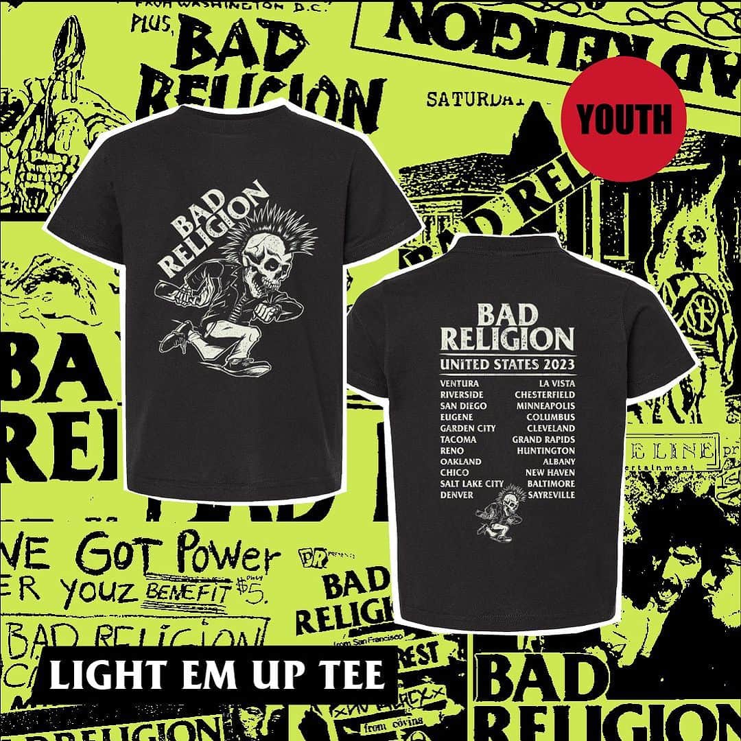 Bad Religionさんのインスタグラム写真 - (Bad ReligionInstagram)「MERCH DROP! 🔥 Fall tour edition. #yahey @mrtsurt」9月25日 18時40分 - badreligionband