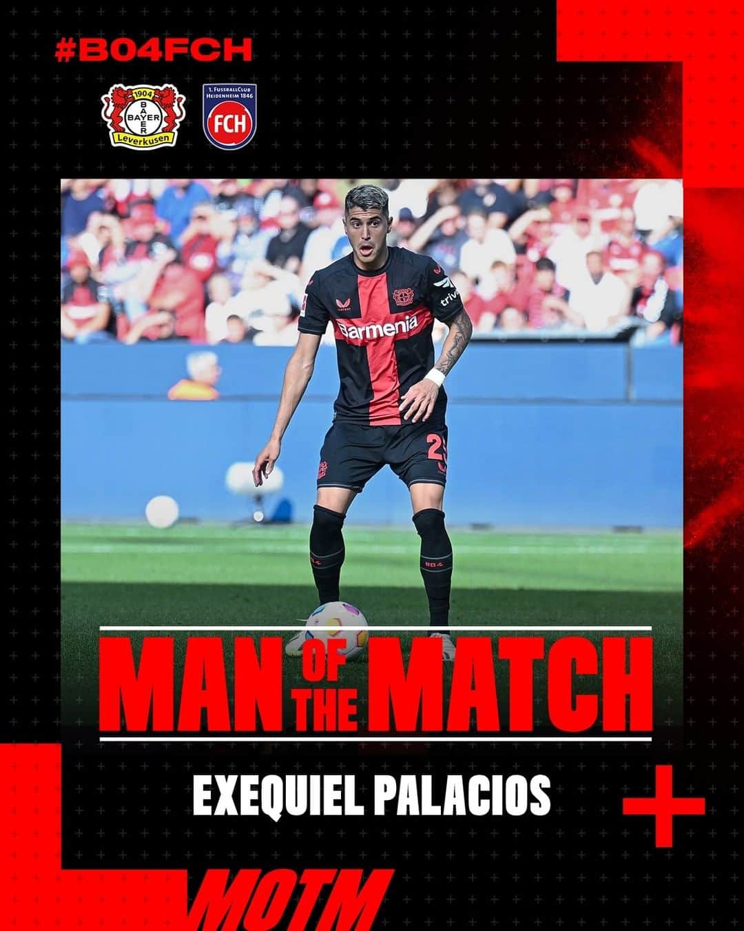 バイエル・レバークーゼンのインスタグラム：「🏆 Your man of yesterday's match is @exepalaciosok! Well deserved after his two incredible assists! 💪  🔙 #B04FCH #Werkself」