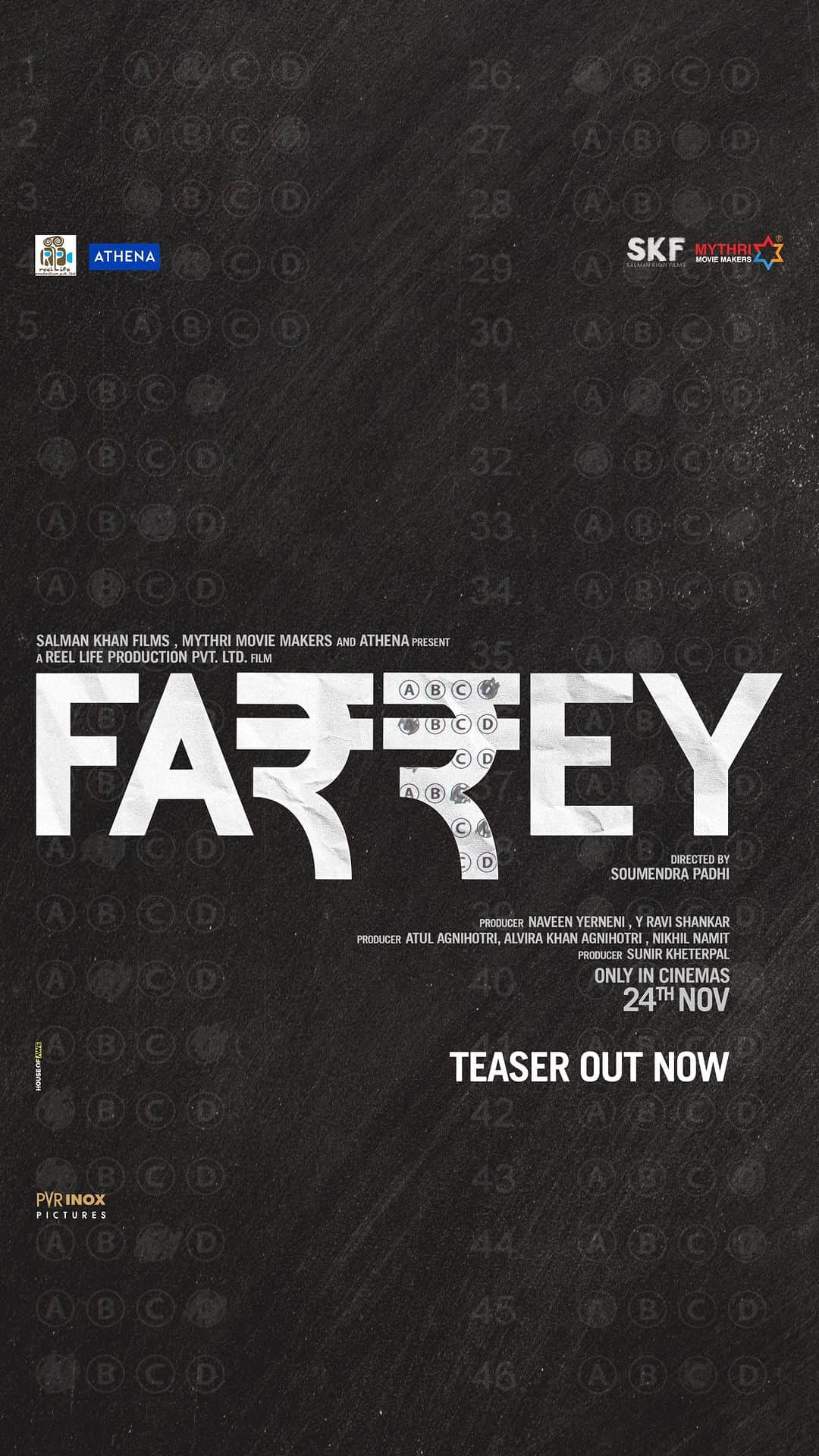 サルマン・カーンのインスタグラム：「Main toh yeh F word ki baat kar raha tha, aapne kya socha!  #FarreyTeaser Out Now!  @soumendra_padhi @alizehagnihotri @isahilmehta @zeynshaw @prasanna_bisht @ronitboseroy @juuhithesoniibabbar @yerneninaveen @atulreellife @nikhilnamit @sunirkheterpal @skfilmsofficial @mythriofficial @reellifeproduction @athenaenm」