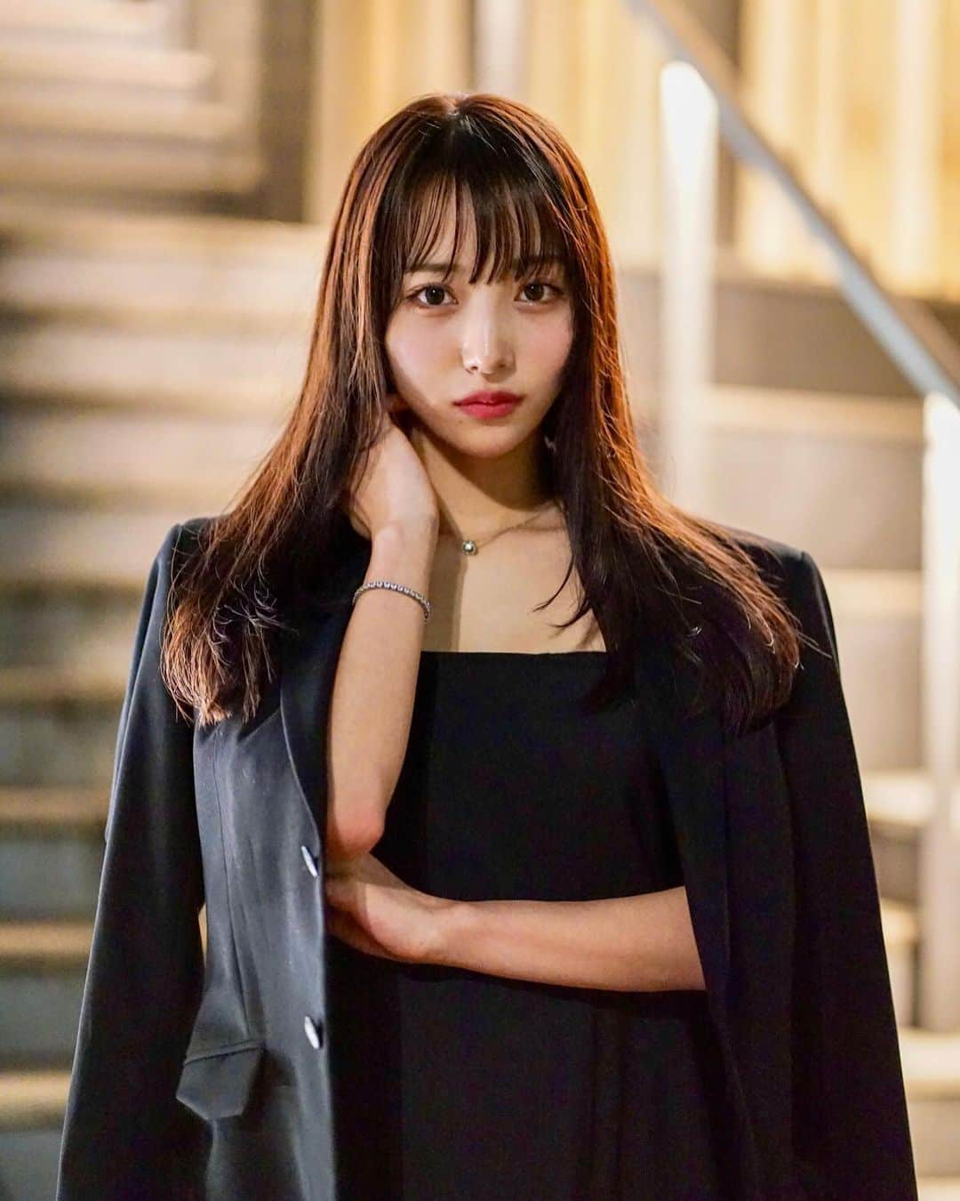 中野ゆいなのインスタグラム：「大好きな黒🖤 いつもと違う感じどうかなー!」