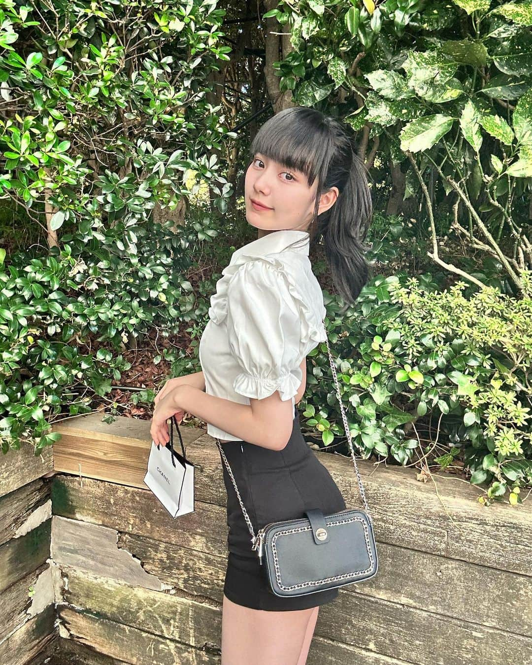 松本恵莉紗のインスタグラム：「ポニーテールしました\( ¨̮ )/♡」