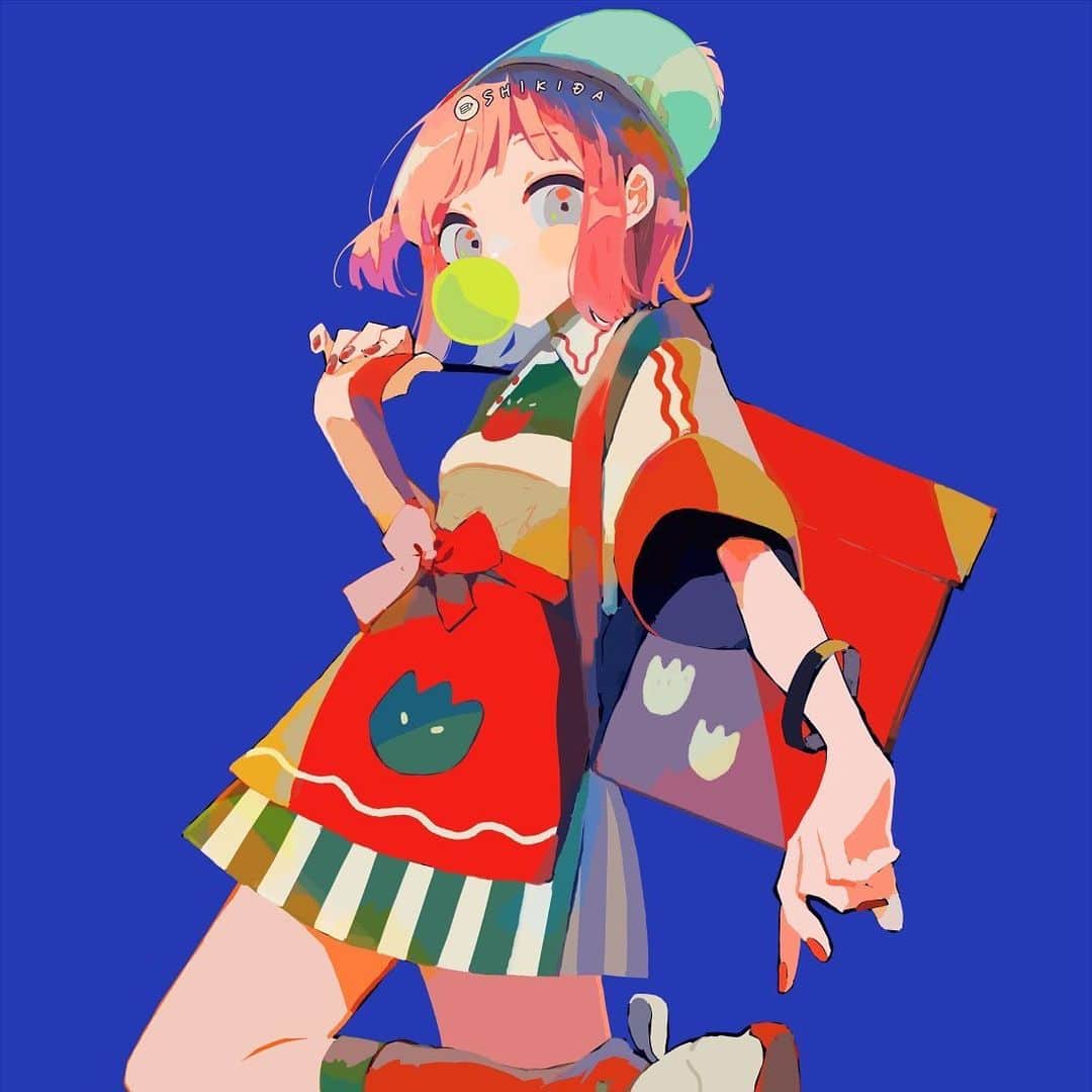 色田のインスタグラム：「チューリップ・ザウルス・デリバリー  #illustration #art #イラスト #イラストレーター #イラストレーション #いらすとぐらむ」