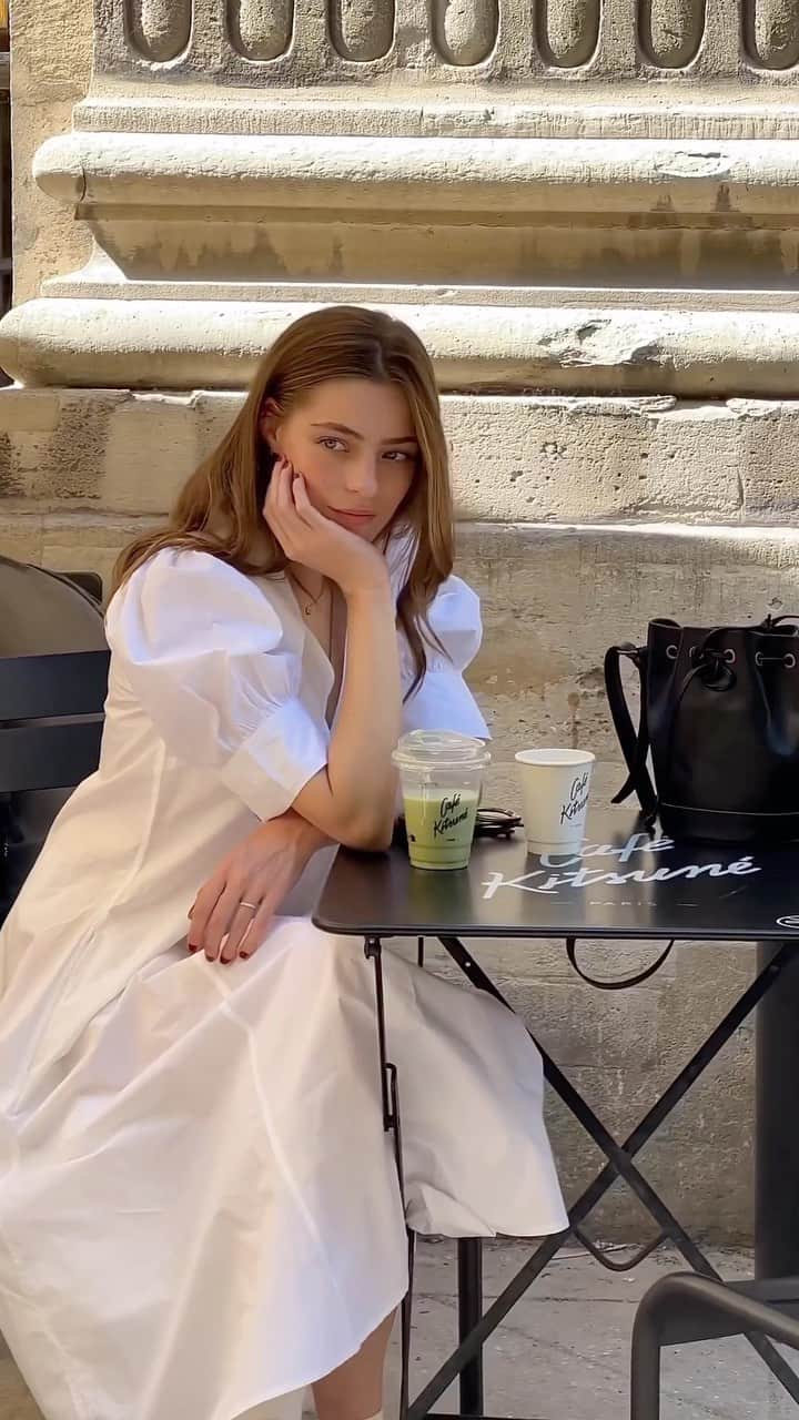 のインスタグラム：「Savoring your Matcha in the peaceful gardens of #CafeKitsunePalaisRoyal 🍵✨ - 👉 Café Kitsuné Palais Royal⁠⁠⁠ 51 Galerie Montpensier, 75001 Paris⁠⁠⁠ Monday-Sunday: 9:30am-7pm⁠」
