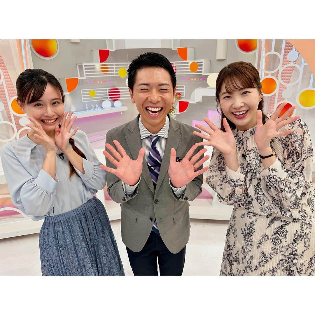 西尾菜々美のインスタグラム：「先日のアップ！🤗  なんとスタジオのアナウンサー全員が青学生でした🤭💚  この3人がスタジオに揃うなんて 嬉しいですね〜🥰 なんて話しながらパシャリ📸 なんだか嬉しかったです🫶  #メーテレ #アナウンサー #アップ #青学 #青山学院大学」