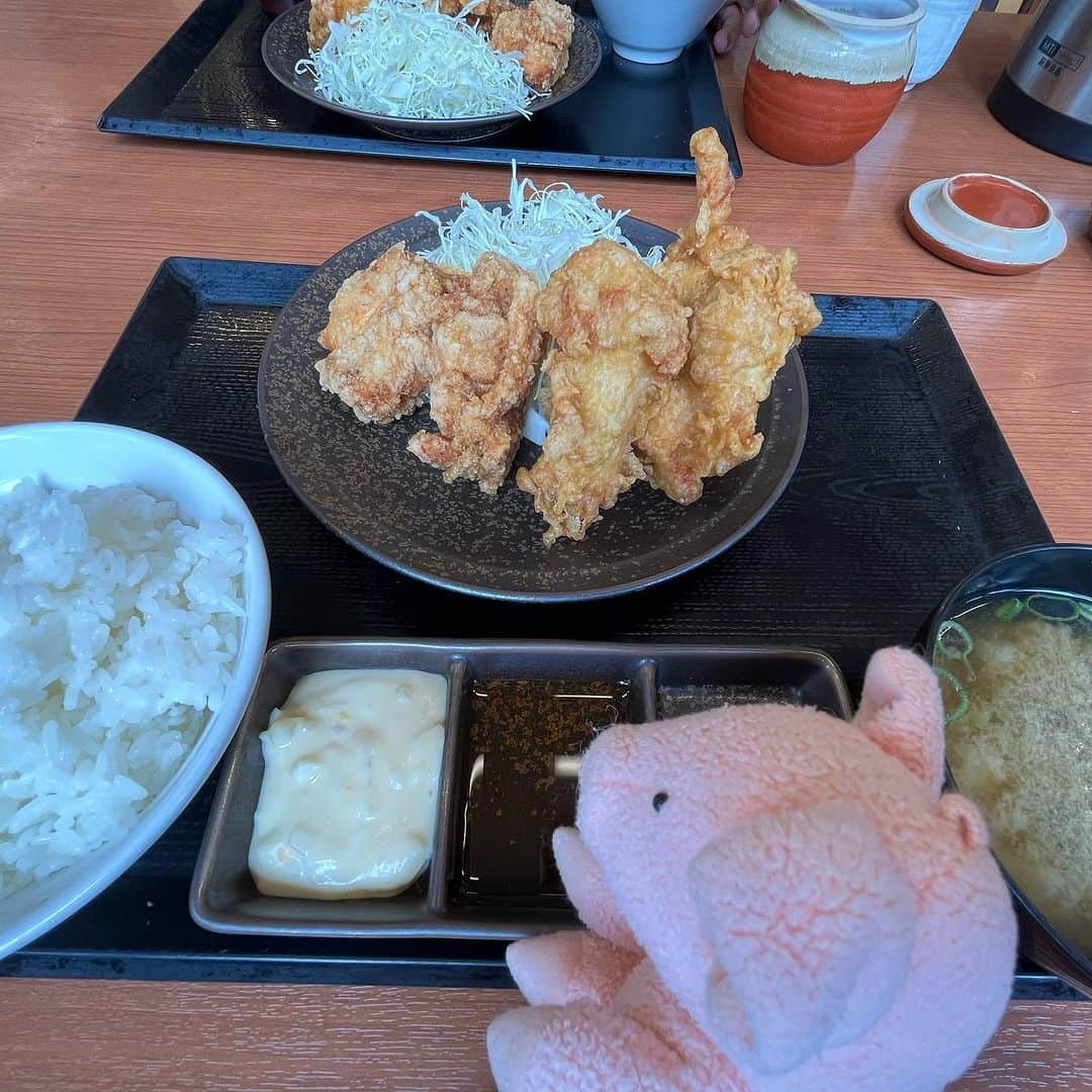 矢崎存美さんのインスタグラム写真 - (矢崎存美Instagram)「からやまで期間限定の鶏天食べました。からやまって、イカの塩辛もおいしいよね。 #ぶたぶた #山崎ぶたぶた #矢崎存美 #からやま #鶏天 #唐揚げ」9月25日 21時56分 - yazakiarimi