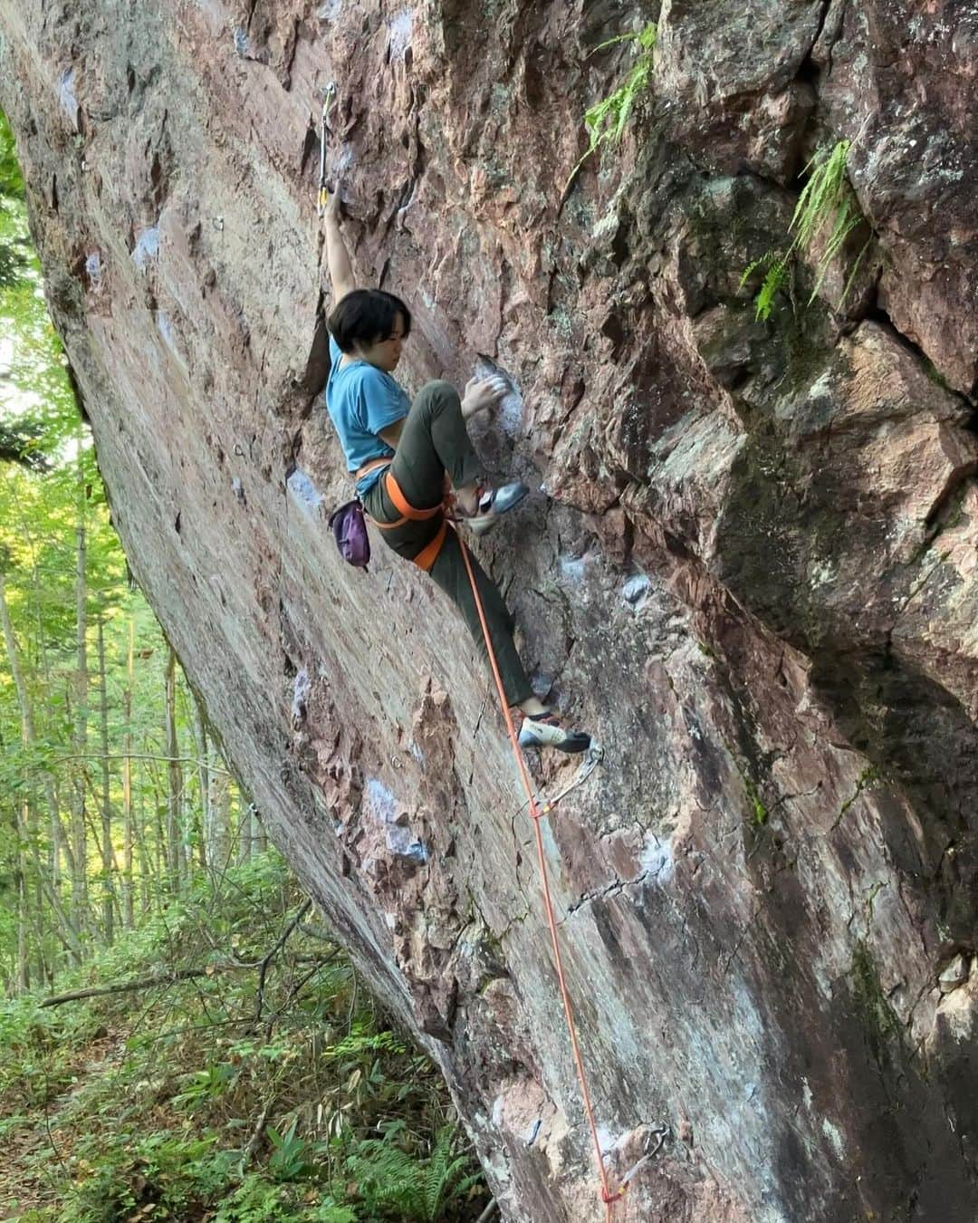 小武芽生のインスタグラム：「故郷である北海道の青巌峡へ２日間だけ行ってきた❣️ 最近は暑くてジムトレばっかりだったので、かなり久しぶり。  写真は今回は登れた、 『ロゼッタ 5.13d』と『死刑執行　5.13b』  死刑執行はmosでかすりもせずに終わり、2撃。  家から近いのに、青巌のリードは今まで1回しか来たことがなくて勿体無いことしたなあと悔やまれる。  でもOSとRPトライできるルートがたくさん残っていて、昔よりは少し強くなった自分で大事にトライできる良さもあるなあと。  地元ということもあり、居心地もよく良い岩場だった、帰ってよかった。 皆さんお世話になりました🥰  @sskfoods1978 @thenorthfacejp  @lasportivajp #アルテリア  #tnfjp #ザノースフェイス #thenorthfaceathlete #lovehokkaido #占冠 #climbing」