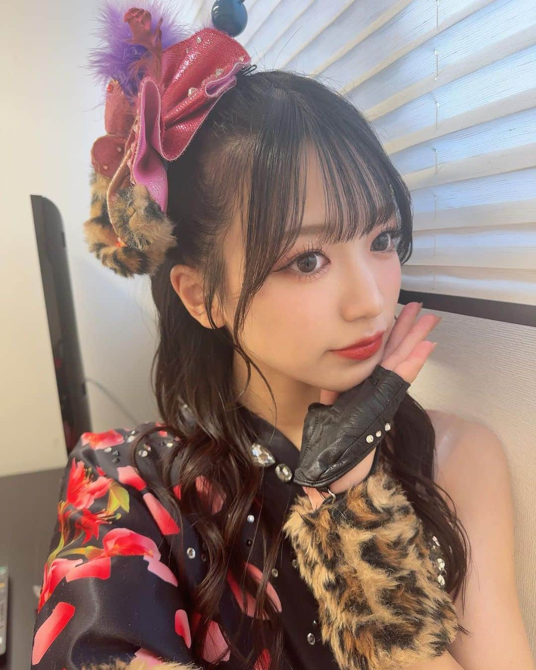 坂田心咲のインスタグラム：「. ずっと着てみたかった衣装🐆❤︎  #NMB48 #坂田心咲 #アイドル #05 #jk #ljk #melotte #ロマンティックローズ #衣装 #ヒョウ柄」