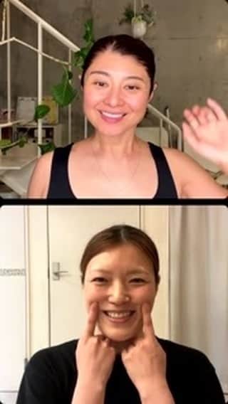 間々田佳子のインスタグラム：「インスタライブ！ 顔の学校マイメソッドアカデミー 講師の雅子インストラクターと！」