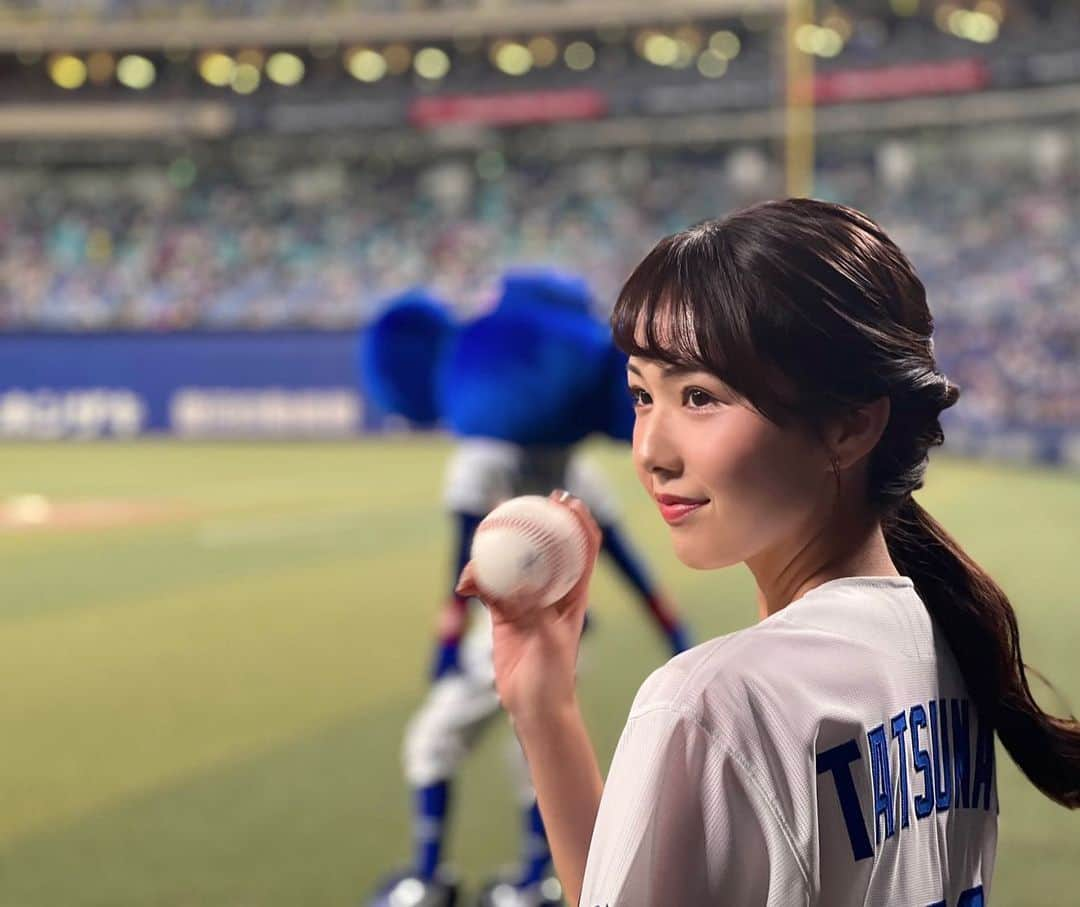 柴田美奈のインスタグラム：「. 本日、スピードボールコンテストに参加させて頂きました！⚾️ スピードどころか、コロコロ投球…🤦‍♀️ ドアラさん、失笑しておりました🫠 ⁡ 貴重な経験をありがとうございました🙇‍♀️  #どらほー」