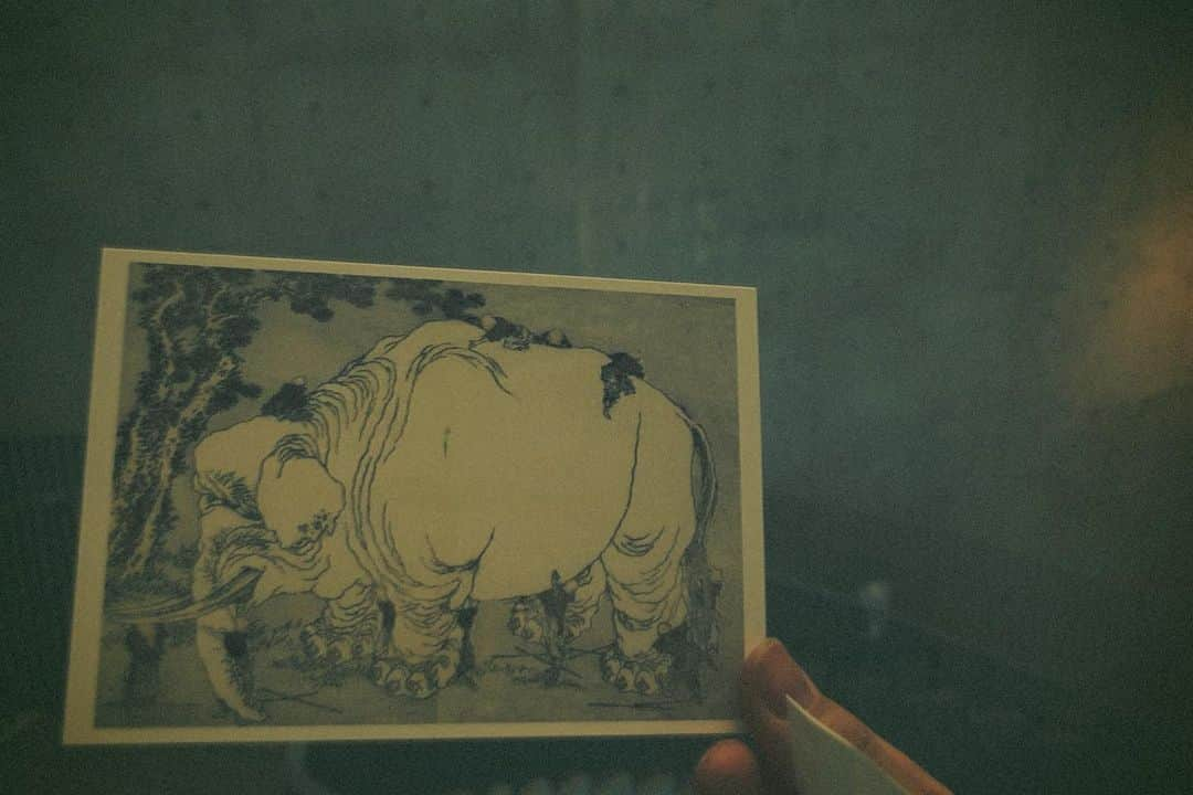 内田 菜々のインスタグラム：「* *  🐘🐘🐘 ꕀ⋆  「群盲象を評す」 Evaluate the blind elephant. 맹목적인 코끼리 평가.  #北斎漫画 #ポストカード  #september #followme #f4f #l4l #likeme #美術館  #artmuseum #미술관  #일본 #좋아요그램 #가을다 #좋아요환영 #감성사진    ⸜⃨ ななぐらむにっき ⸝⃨   ↓「群盲象を評す」の意味(ネット調べ)  視野の狭い者が多く集まり、銘々の観点から理解したことを述べ、結果として物事の本質が見失われている状態の喩え。 視野の狭い者は、いくら集まったところで、本質を理解することは難しいと言うこと。 また、小人物はスケールの大きな人を理解することができないと言うこと。  * *」