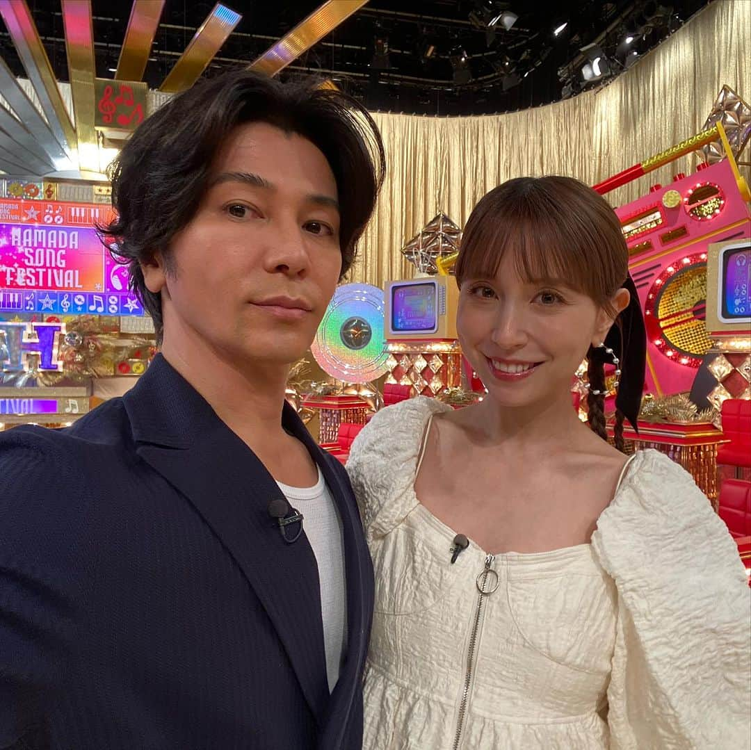 武田真治さんのインスタグラム写真 - (武田真治Instagram)「2023.9.20.#オオカミ少年 の#ハマダ歌謡祭 に参加させて頂きました🎤♪ ご覧いた皆様ありがとうございました📺 初出場なのにベテラン世代のリーダーって💦 クイズにドキドキしつつも世代を超えたカラオケって楽しいものですね☆ 華やかな時間でした🎉 収録の合間に写真をお願いしました📸  #浜田雅功 さん #宇徳敬子 さん #大原櫻子 さん #近藤春菜 さん #鈴木鈴木 さん #鈴木梨央 さん  #住田萌乃 さん #山﨑玲奈 さん #MayJ さん、ありがとうございました😊 #武田真治」9月26日 0時37分 - shinji.takeda