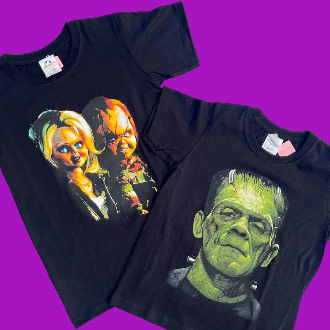 おもちゃやSPIRALのインスタグラム：「Kids Size Tee入荷しました！  Child's PlayとFrankensteinです！  Sizeは、KidsLとKidsMです👻」