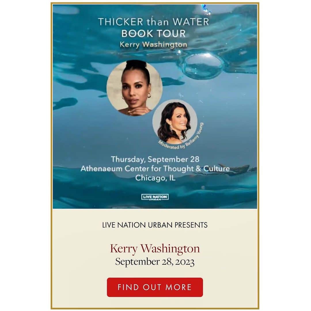 のインスタグラム：「Come JOIN US, #Chicago! 🥰 @kerrywashington & I will be at @theathenaeum_chicago this Thursday 9/28 7pm to chat about her INCREDIBLE new book #ThickerThanWater 📖🔥🎉 Bring your love & your questions- & let's have us a NIGHT! 🤓 Hope today is being gentle on each of you. Much love & see you Thursday! 💗❤️ (ps: yes that's #AhmadJamal Live at #ThePershing in Chicago 🥰 1958, but timeless❤️❤️❤️)」