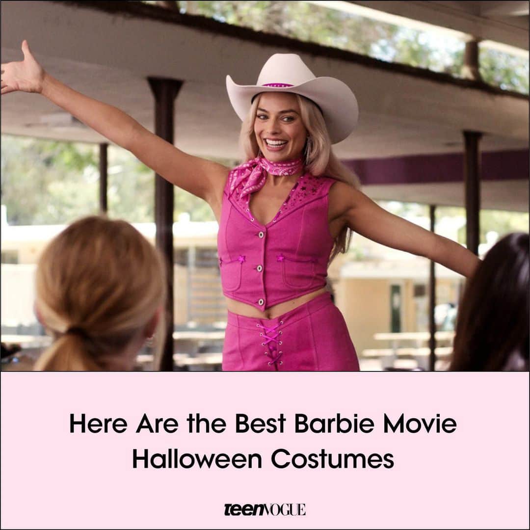 Teen Vogueのインスタグラム：「Are you ready for #Barbieween this year? 💓🎀💗 Our Teen Vogue editors rounded up the best #Barbie movie Halloween costumes and how you can recreate these iconic looks for yourself at the link in bio 💕  (📸: Warner Bros.)」