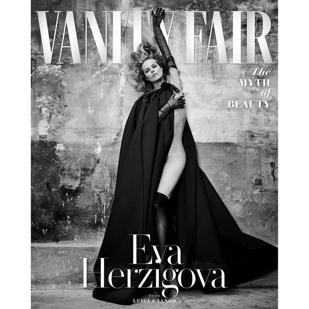 ルイージ&イアンゴのインスタグラム：「EVA ❤️ @evaherzigova -THE MYTH OF BEAUTY- for @vanityfair @vanityfairitalia @vanityfairfrance @vanityfairspain @luigiandiango @luigimurenu @marchettisimone @annadellorusso  @stephane_marais_officiali @stephenbeaver81 @2bmanagement @dolcegabbana」