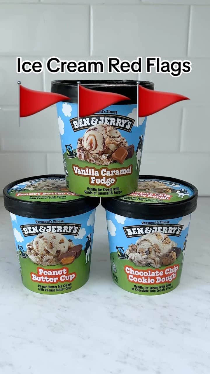 Ben & Jerry'sのインスタグラム：「🚩🚩🚩 These people are not to be trusted. #benandjerrys #icecream #redflag #redflags」