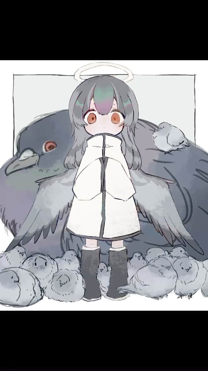 soresakiのインスタグラム：「#pigeon  #artistsoninstagram  #procreatespeedpaint  #speedpaint  #originalart  #procreatetimelapse  #timelapse」