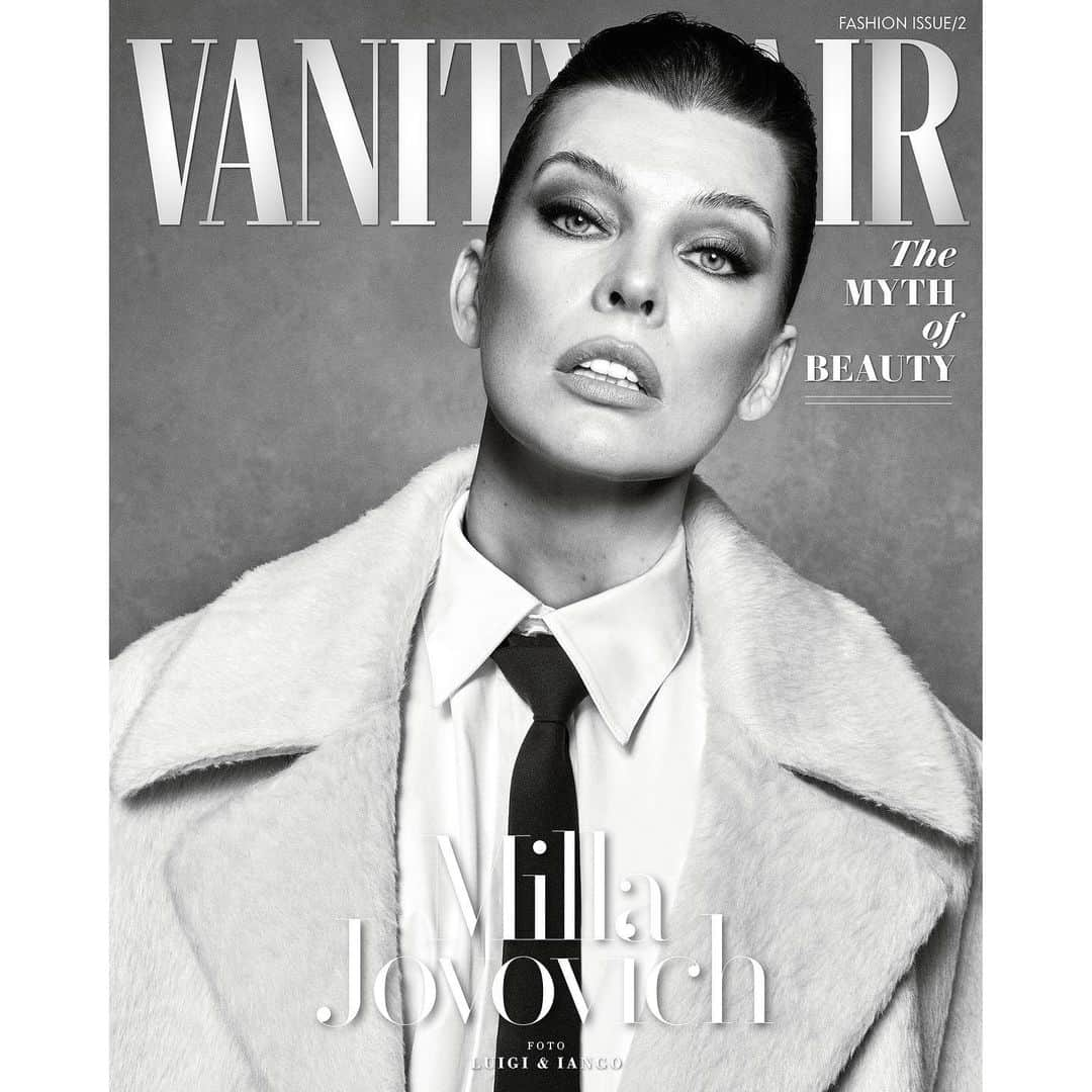 ルイージ&イアンゴのインスタグラム：「MILLA ❤️ @millajovovich -THE MYTH OF BEAUTY- for @vanityfair @vanityfairitalia @vanityfairfrance @vanityfairspain @luigiandiango @luigimurenu @marchettisimone @michael_philouze @georgisandev @maisonvalentino @pppiccioli  @2bmanagement」