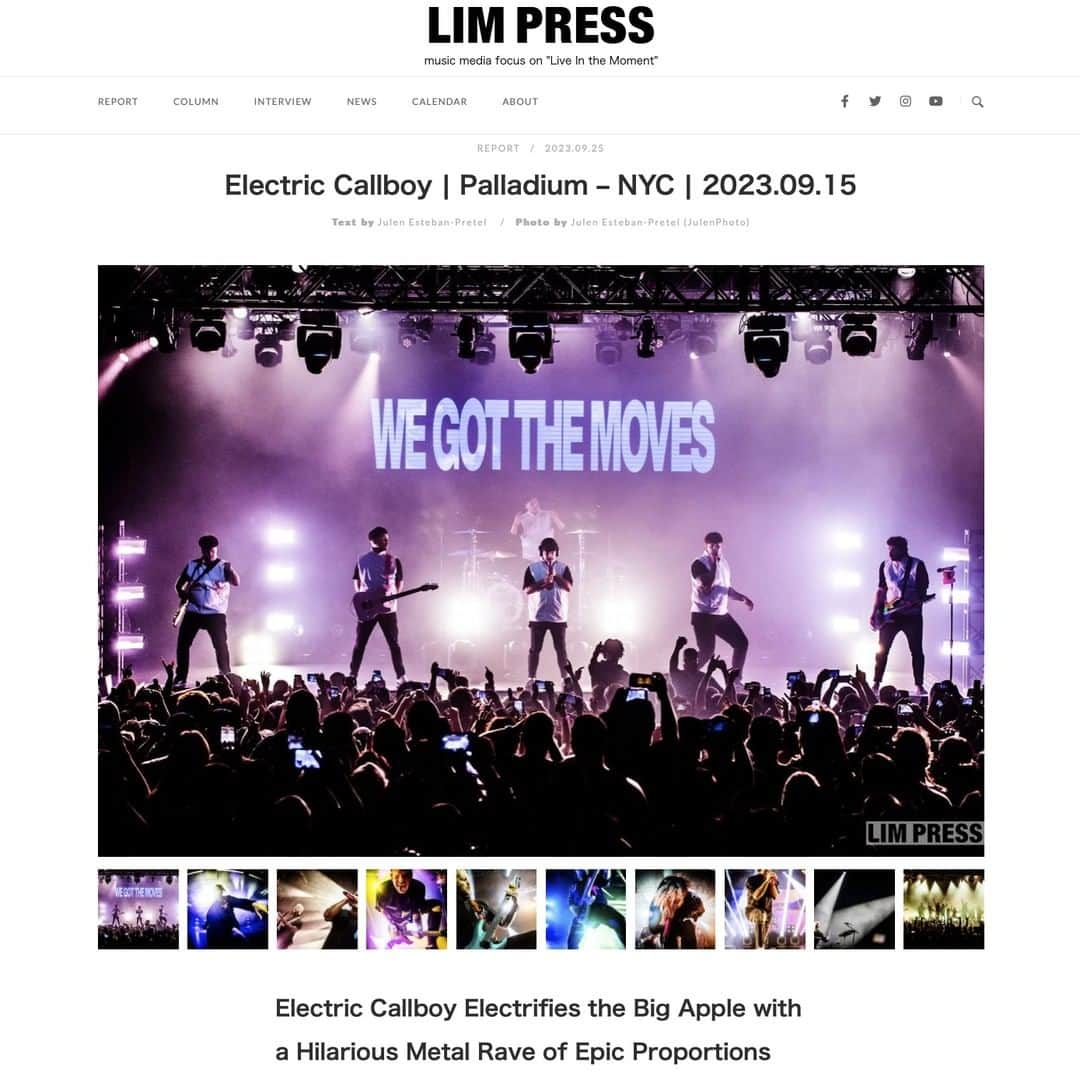 Julen Esteban-Pretelのインスタグラム：「My report of the amazing show of @electriccallboy at @palladiumtimessquare on 9/15, with many unseen images, is up at @limpress_jp. Check it out here: https://limpress.com/report/12818 #electriccallboy #tekkno #tekknoworldtour #limpress #livemusic #NYC #julenphoto #tourdreams」