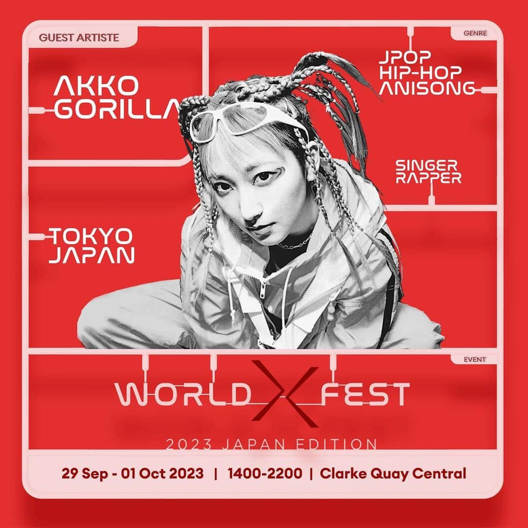 あっこさんのインスタグラム写真 - (あっこInstagram)「Singapore🇸🇬 I will be performing for the first time ever in Singapore, on all three days at World X Fest 2023 - JP Edition organized by @world_x_fest.  Hope to see you there! 💚💚💚   #worldxfest #travelcurators #dynastytravel #worldxfestmascot #toraQ #wxfjp23 #worldxfest2023」9月26日 20時52分 - akkogorilla