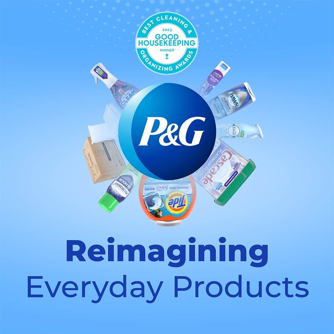 P&G（Procter & Gamble）のインスタグラム：「Our formulas work hard so you don’t have to! At P&G, innovation is about creating products that contribute to cleaner dishes, fresher laundry, shinier floors and so much more.   That is why @goodhousekeeping’s 2023 Best Cleaning & Organizing Awards recognizes ten P&G products including:  •	Cascade Platinum Plus Dishwasher Detergent •	Dawn Ultra Platinum EZ Squeeze Dish Liquid  •	Tide Power Pods Febreze Odor Eliminators + Sport Odor Defense Laundry Detergent •	Swiffer Power Mop Starter Kit  •	Mr. Clean Clean Freak Multi-Purpose Cleaner  •	EC30 Toilet Cleaner  •	Microban 24 Hour Sanitizing Spray  •	Febreze Air Mist   Learn about these products and how Good Housekeeping tests our #PGInnovation at the link in our bio!」