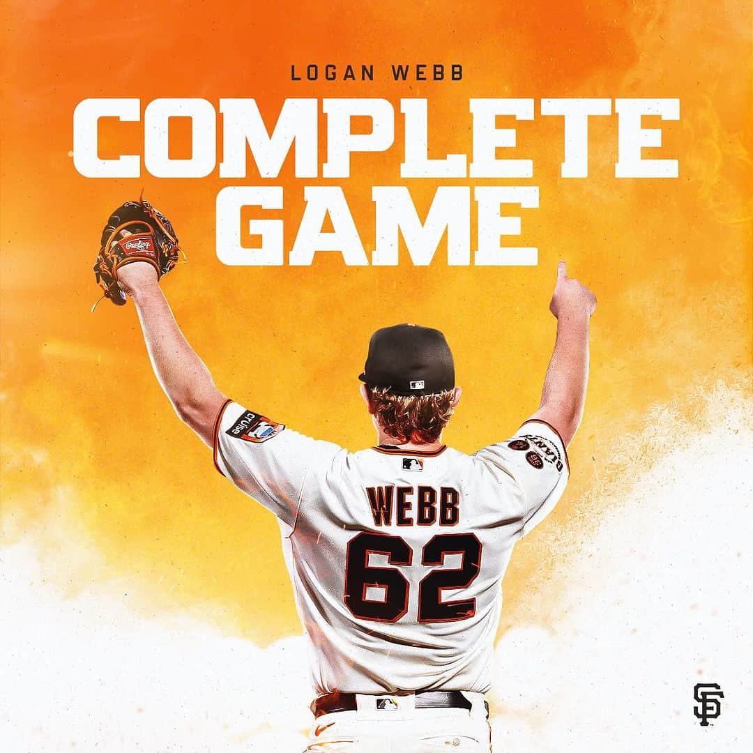 のインスタグラム：「Logan Webb throws his second complete game of the season ✌️」