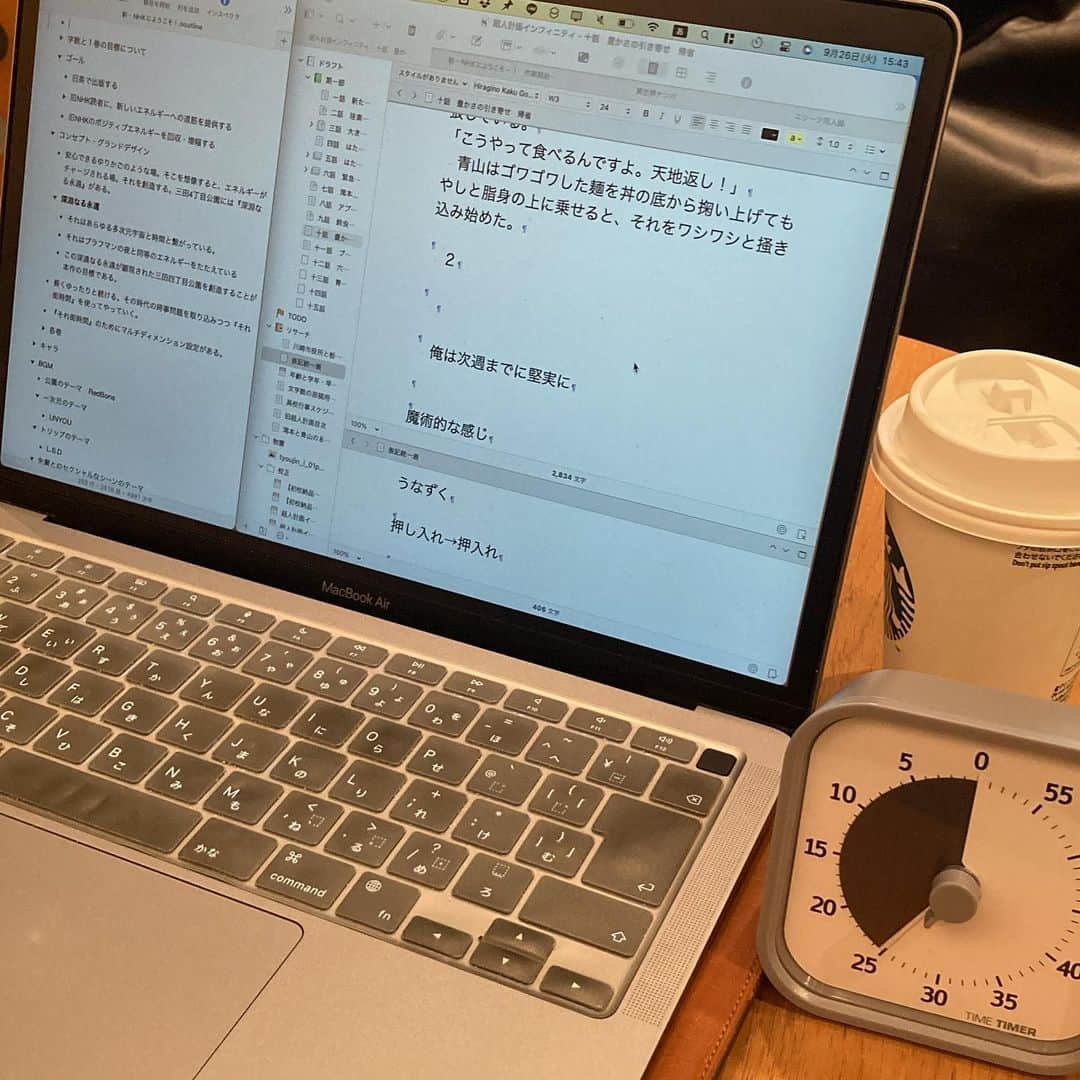 滝本竜彦さんのインスタグラム写真 - (滝本竜彦Instagram)「今日も小説書くよー」9月26日 15時44分 - tatsuhikotkmt