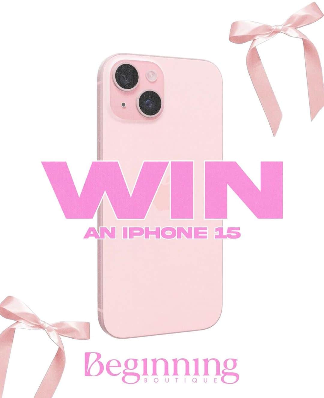 Beginning Boutiqueのインスタグラム：「WIN AN iPHONE 15 📱⁠ ⁠ We are giving one lucky follower the chance to win the new iPhone 15! 💗⁠ ⁠ HOW TO ENTER:⁠ ⁠ 🤍 SIGN up to win via the link in our bio - “BB iPhone 15 Comp”  ⁠ ⁠ BONUS ENTRIES: ⁠ ⁠ 🤍 TAG your bestie in the comments below - Both must also be following @beginningboutique on Instagram and TikTok!⁠ ⁠ 🤍 LIKE our recent posts from our Birthday Behaviour Collection ⁠ ⁠ *T&Cs apply. Open to Australian followers only. Entries close Monday, 2nd October, 11:59pm AEST. Winner will be chosen at random and contacted via Insta DM’s! Winner will only be contacted via this account! ⁠ ⁠ This promotion is in no way sponsored, endorsed or administered by, or associated with, Instagram.」