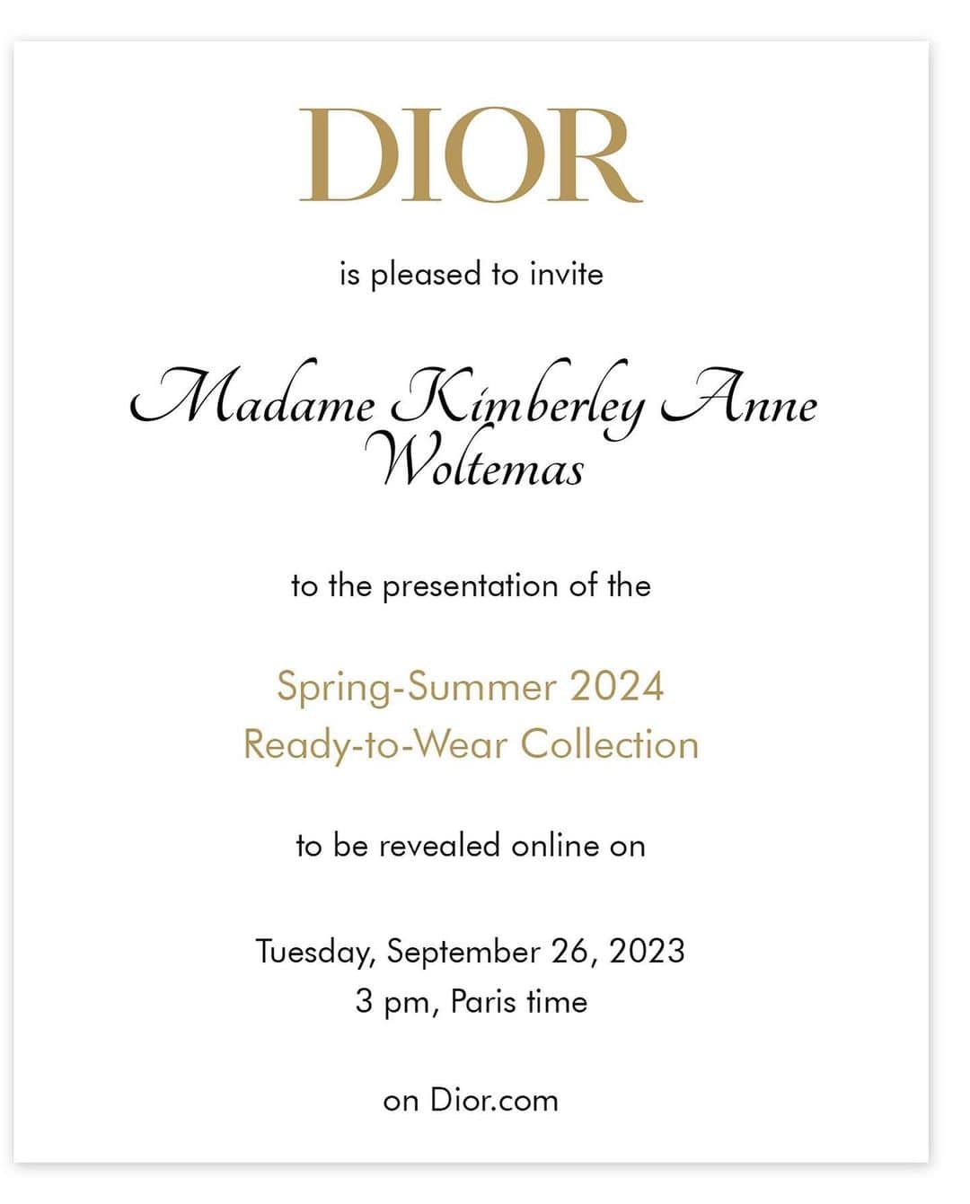 キンバリー・アン・ウォーテマス・ティアムシリさんのインスタグラム写真 - (キンバリー・アン・ウォーテマス・ティアムシリInstagram)「So excited! Will be definitely watching without a blink 🤍 #DiorSS24 show at 3PM CET / 8PM BKK time  @Dior @Mariagraziachiuri #MissDiorBag #BarJacket」9月26日 16時40分 - kimmy_kimberley