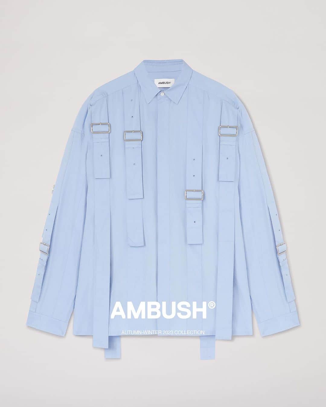 AMBUSHさんのインスタグラム写真 - (AMBUSHInstagram)「Shirts intersected by straps are the base of a new tailored look.   #AMBUSH AW23 COLLECTION LOOK 7  BELTED SHIRT DOUBLE BELTED SHORTS SPIKE CHAIN NECKLACE SPIKE STUDS BELT AMBLEM GROMMET BELT KNEE HIGH RAVE BOOTS  Now available at our WEBSHOP and WORKSHOP.」9月26日 18時15分 - ambush_official