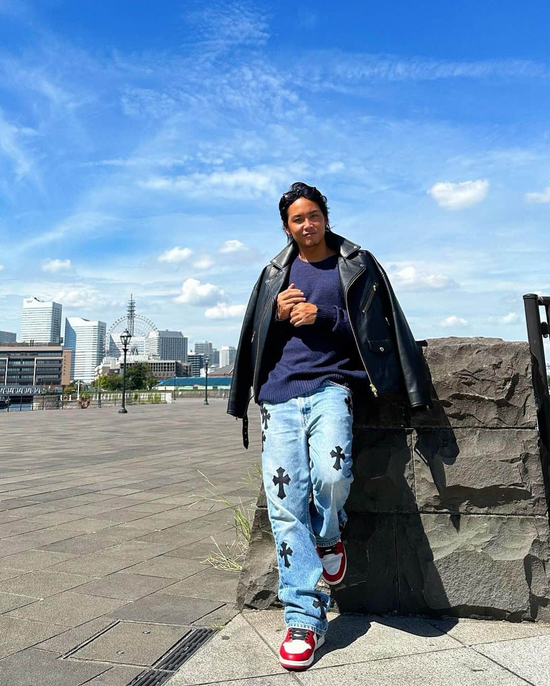 のインスタグラム：「さすがにまだ暑かった🫠  早くライダース着れる気温になってほしいね  #LIBEIRO」