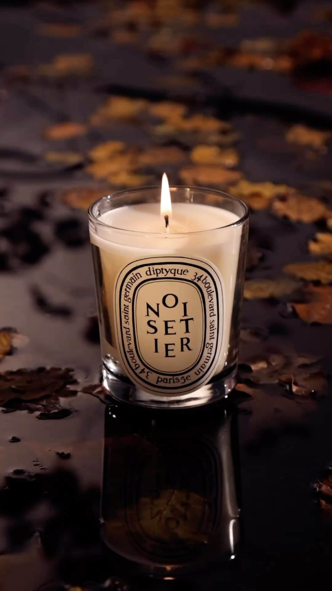 ディプティックのインスタグラム：「A gentle autumn melody, the sound of rain falling is an invitation to enjoy a moment indoors. At home, the Hazel Tree candle, perfect for the season, perfumes the air with its crisp, praline notes of hazelnuts. While the wind blows outside. #Diptyque #Candles #Noisetier #Autumn」
