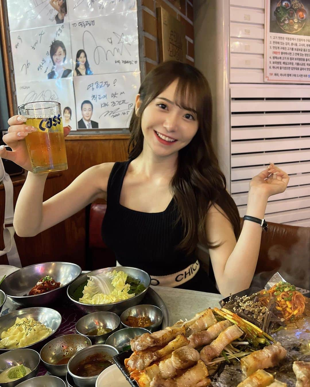 かとゆりのインスタグラム：「韓国はビールメインです🍺」